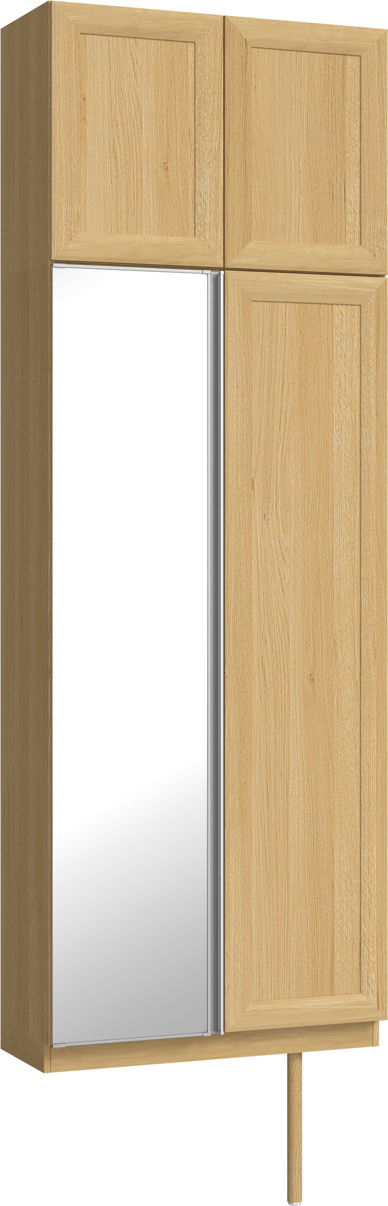 玄関収納　イエリア　開き戸ユニット　カマチ　Ｓ２５　トールＰＬＡＮ　シューズ収納　ミラー扉　８００幅　〈ライトオーカー柄〉　ハンドルレス