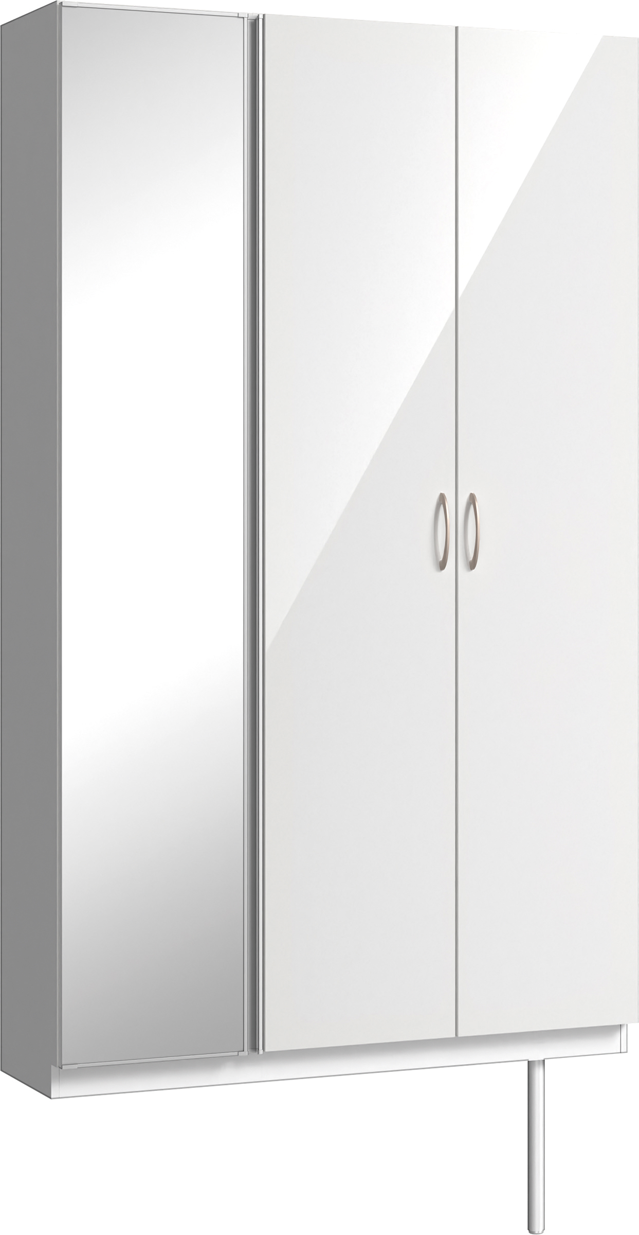 玄関収納　イエリア　開き戸ユニット　フラット　Ｓ９２　トールＰＬＡＮ　シューズ収納　ミラー扉　１２００幅　〈ルミホワイト柄〉　ハンドルラウンド型〈Ｔシルバー色〉