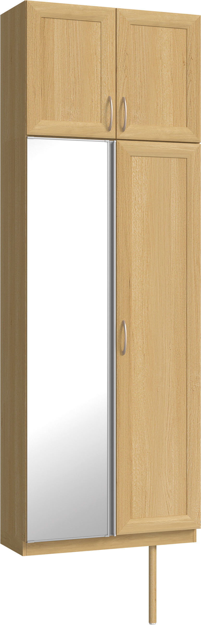 玄関収納　イエリア　開き戸ユニット　カマチ　Ｓ２５　トールＰＬＡＮ　シューズ収納　ミラー扉　８００幅　〈ライトオーカー柄〉　ハンドルラウンド型〈Ｔシルバー色〉