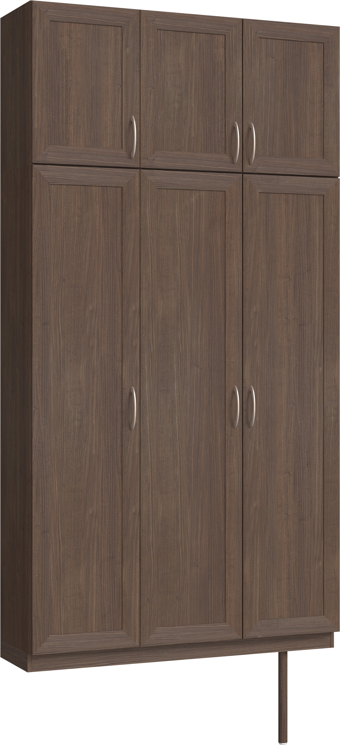 玄関収納　イエリア　開き戸ユニット　カマチ　Ｓ３０　トールＰＬＡＮ　シューズ収納　ウッド扉　１２００幅　〈ダルブラウン柄〉　ハンドルラウンド型〈Ｔシルバー色〉