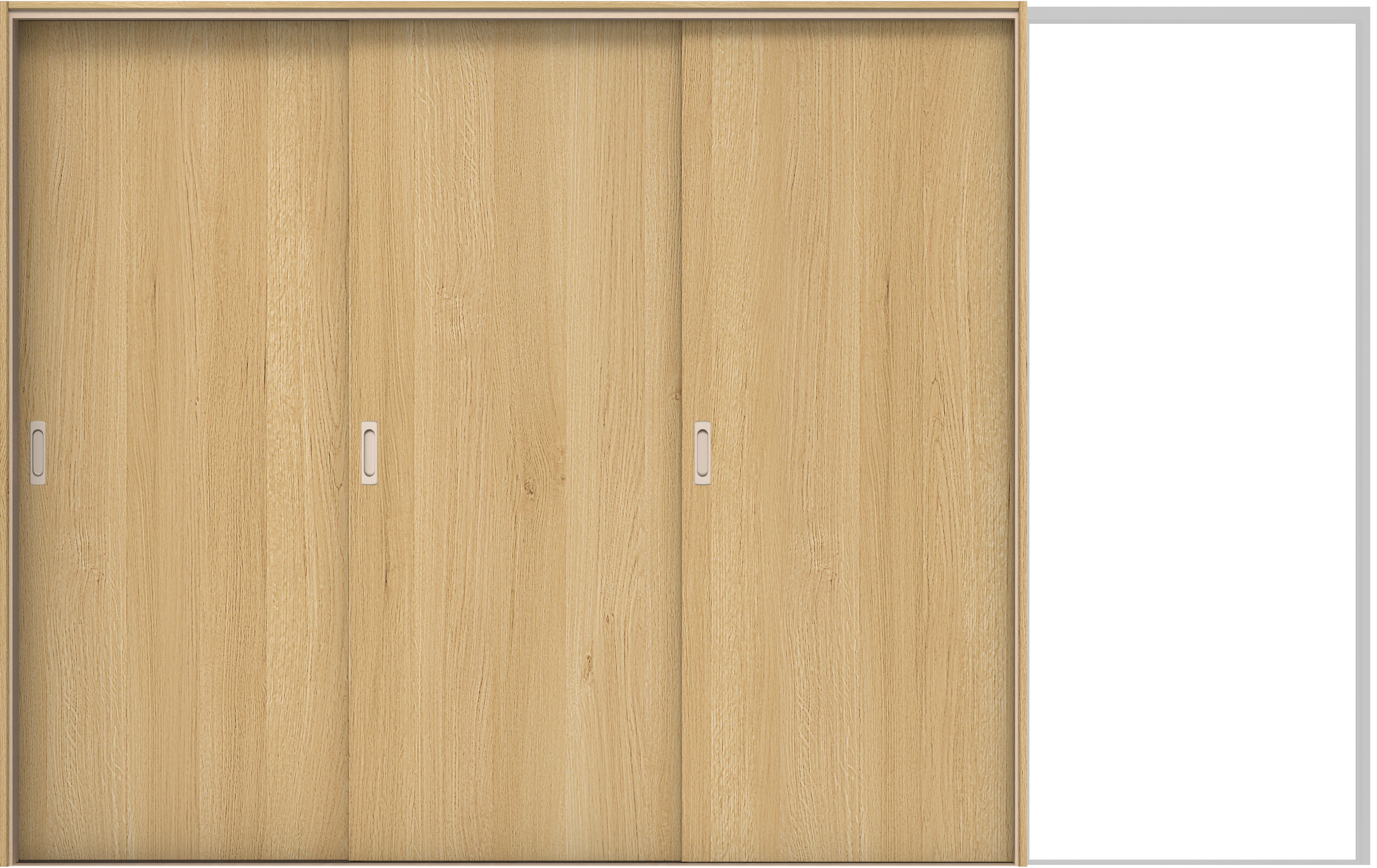 イエリア　戸襖　引戸・３枚片引　扉セット　００デザイン　３２２９幅用　２０００高　〈ライトオーカー柄〉　素地タイプ〈白縁〉　左引　〈シルバー色〉×〈Ｔシルバー色〉