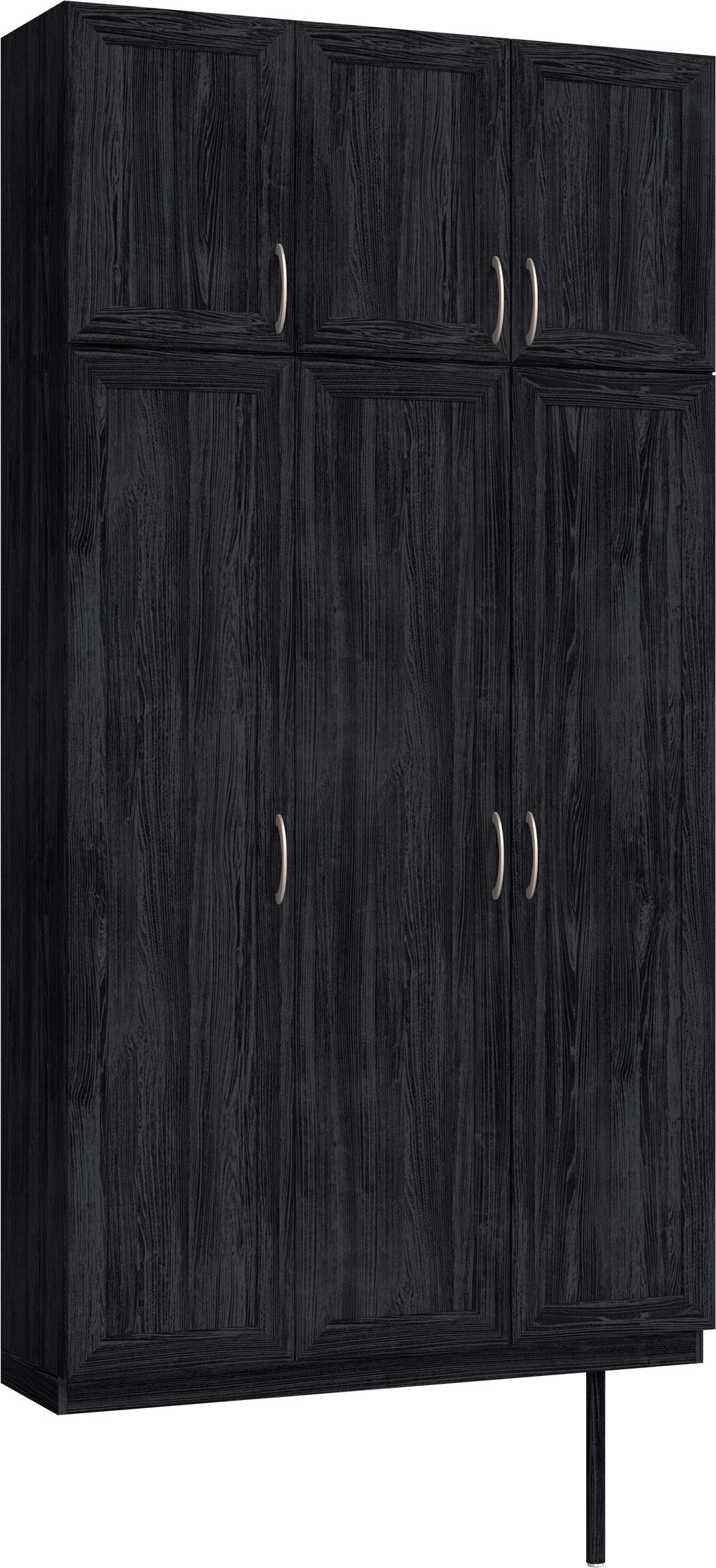 玄関収納　イエリア　開き戸ユニット　カマチ　Ｓ３０　トールＰＬＡＮ　シューズ収納　ウッド扉　１２００幅　〈モスブラック柄〉　ハンドルラウンド型〈Ｔシルバー色〉