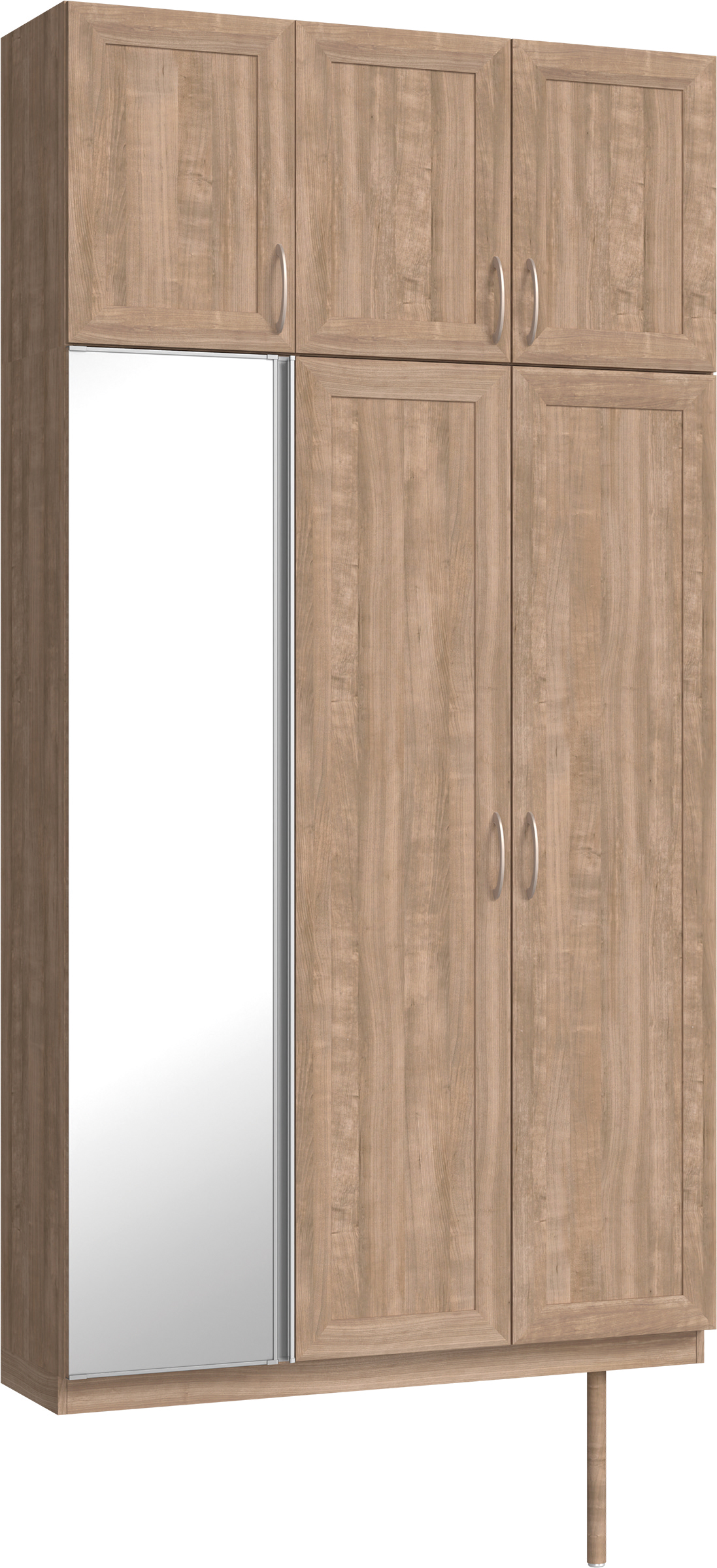 玄関収納　イエリア　開き戸ユニット　カマチ　Ｓ３５　トールＰＬＡＮ　シューズ収納　ミラー扉　１２００幅　〈トープグレー柄〉　ハンドルラウンド型〈Ｔシルバー色〉