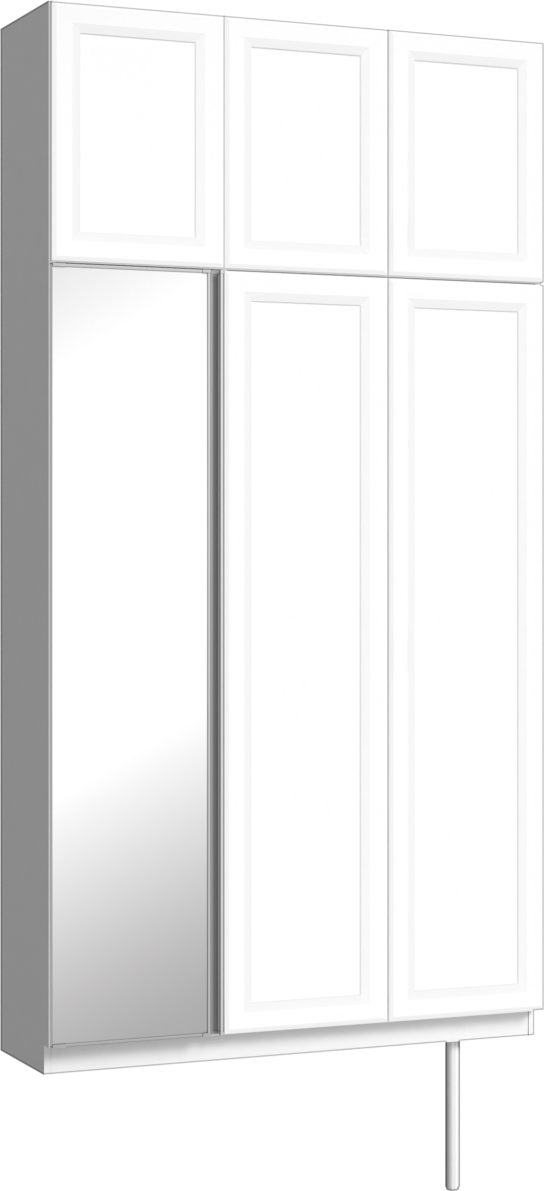 玄関収納　イエリア　開き戸ユニット　カマチ　Ｓ３５　トールＰＬＡＮ　シューズ収納　ミラー扉　１２００幅　〈パウダーホワイト柄〉　ハンドルレス