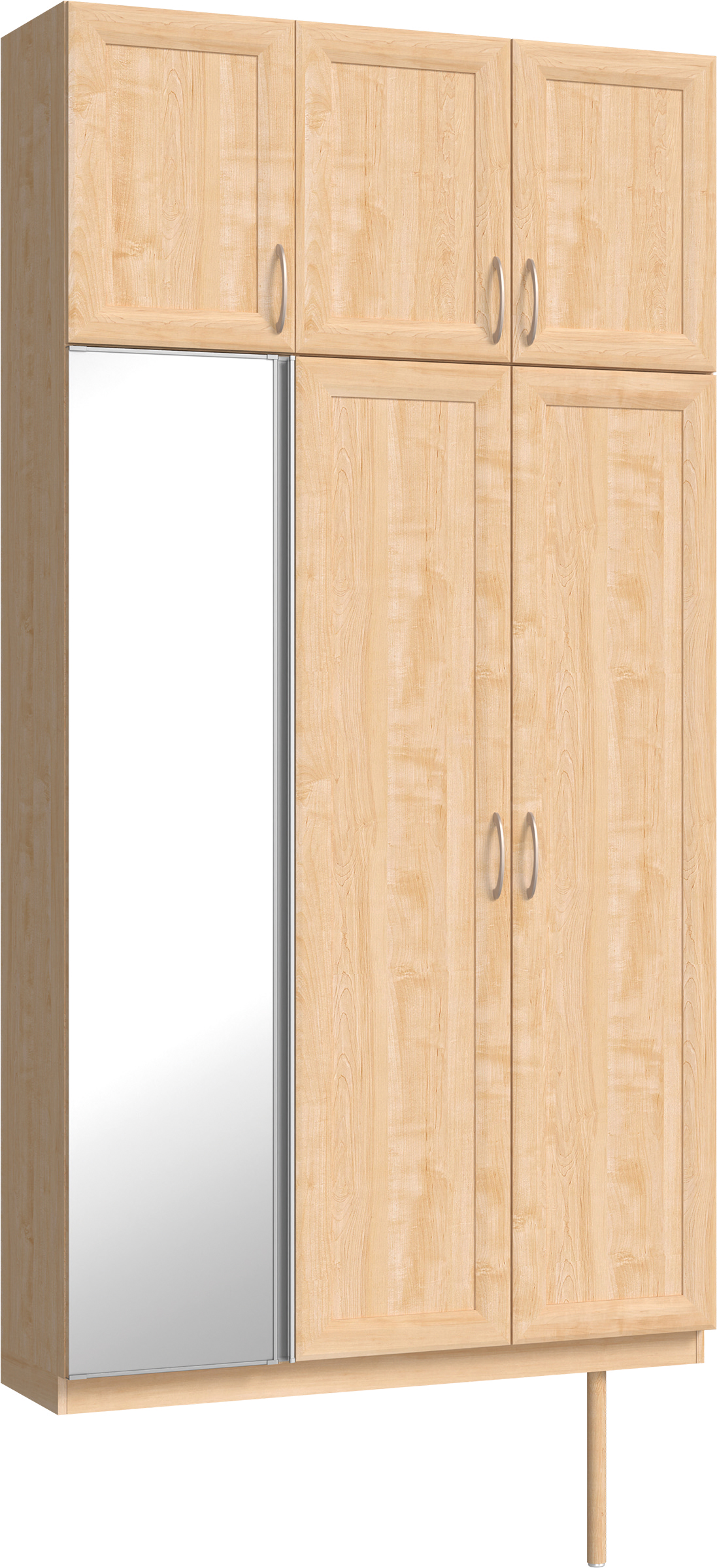 玄関収納　イエリア　開き戸ユニット　カマチ　Ｓ３５　トールＰＬＡＮ　シューズ収納　ミラー扉　１２００幅　〈ミルベージュ柄〉　ハンドルラウンド型〈Ｔシルバー色〉