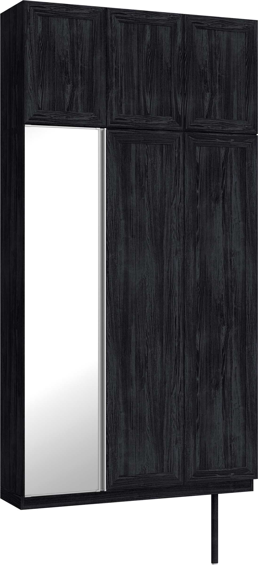 玄関収納　イエリア　開き戸ユニット　カマチ　Ｓ３５　トールＰＬＡＮ　シューズ収納　ミラー扉　１２００幅　〈モスブラック柄〉　ハンドルレス