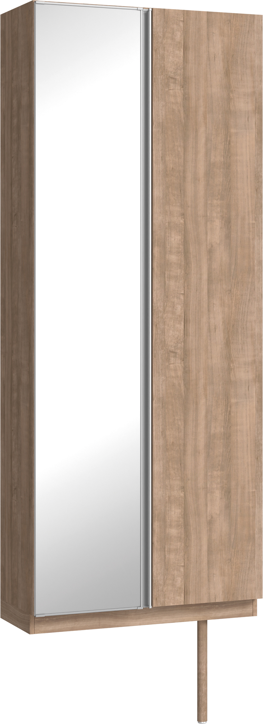 玄関収納　イエリア　開き戸ユニット　フラット縦木目　Ｓ２２　トールＰＬＡＮ　シューズ収納　ミラー扉　８００幅　〈トープグレー柄〉　ハンドルレス