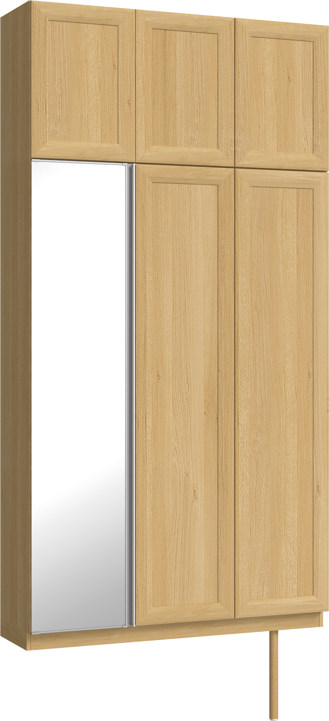 玄関収納　イエリア　開き戸ユニット　カマチ　Ｓ３５　トールＰＬＡＮ　シューズ収納　ミラー扉　１２００幅　〈ライトオーカー柄〉　ハンドルレス