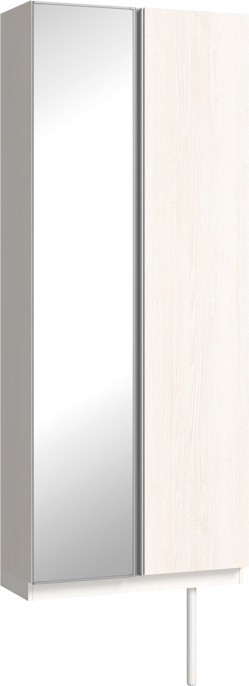 玄関収納　イエリア　開き戸ユニット　フラット縦木目　Ｓ２２　トールＰＬＡＮ　シューズ収納　ミラー扉　８００幅　〈ネオホワイト柄〉　ハンドルレス