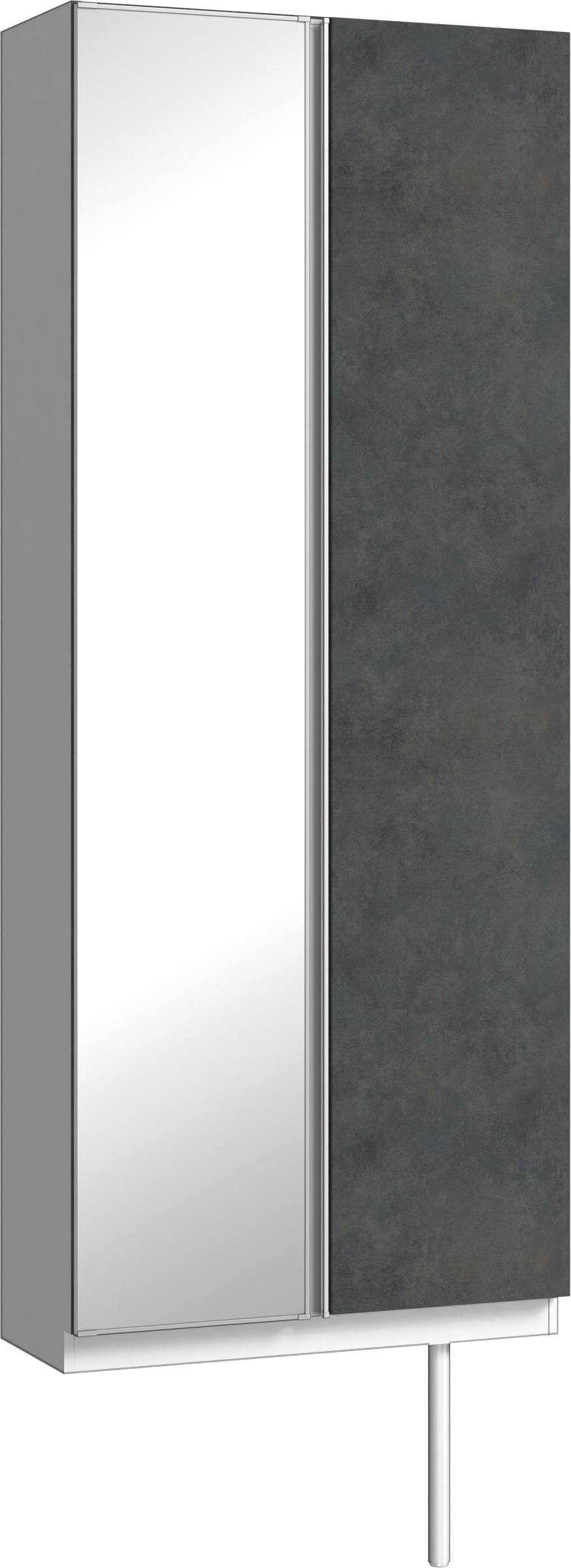 玄関収納　イエリア　開き戸ユニット　フラット　Ｓ２２　トールＰＬＡＮ　シューズ収納　ミラー扉　８００幅　〈アイアンブラック柄〉　ハンドルレス