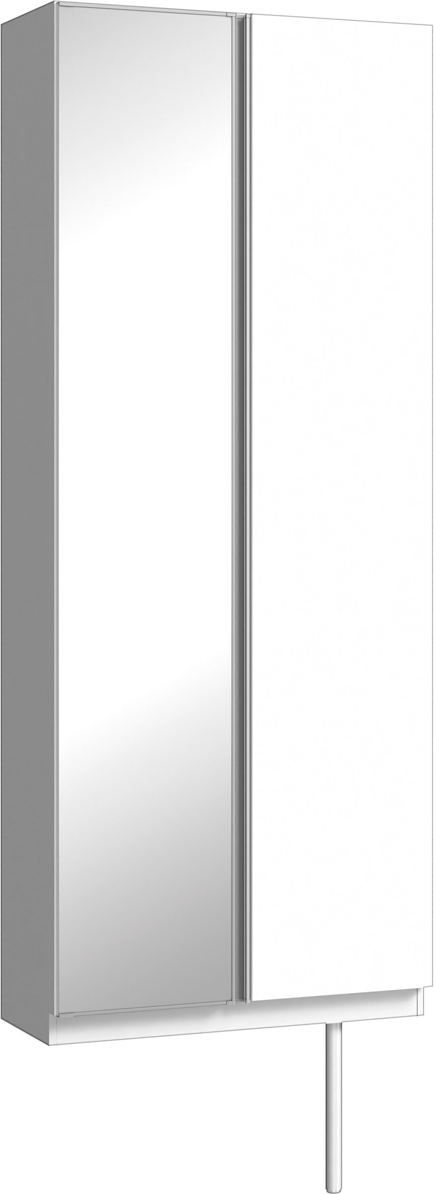 玄関収納　イエリア　開き戸ユニット　フラット縦木目　Ｓ２２　トールＰＬＡＮ　シューズ収納　ミラー扉　８００幅　〈パウダーホワイト柄〉　ハンドルレス