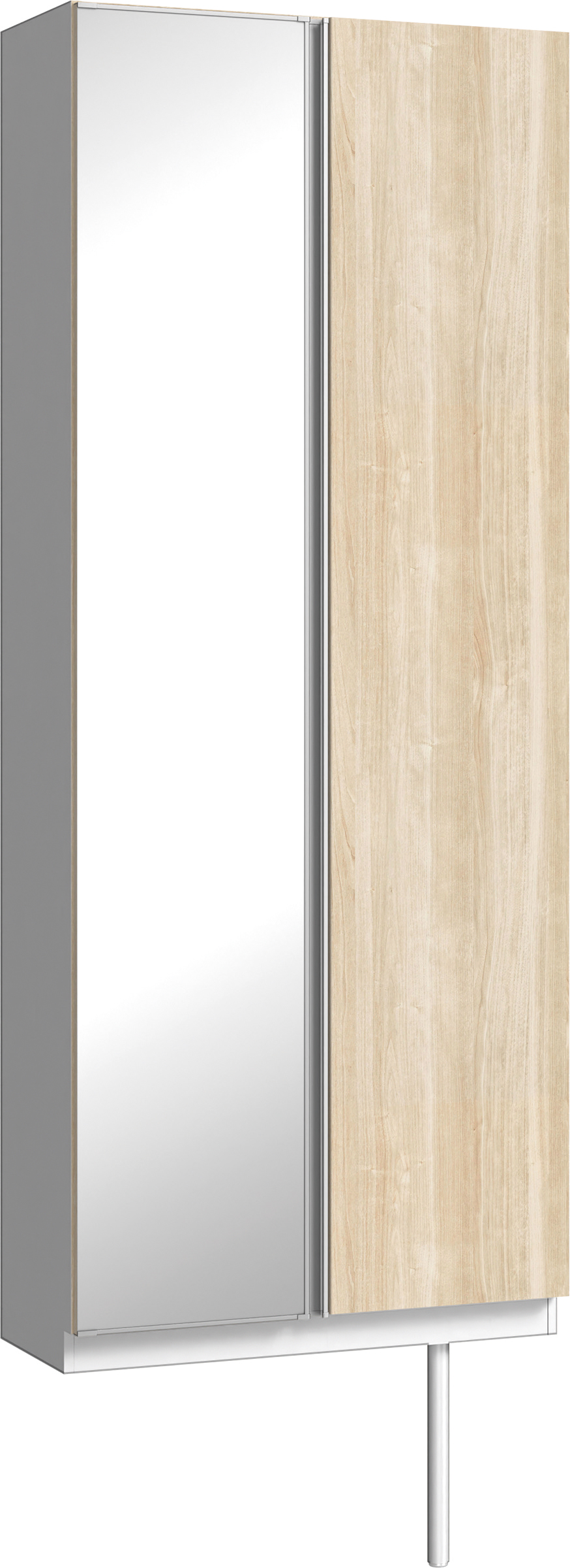 玄関収納　イエリア　開き戸ユニット　フラット　Ｓ２２　トールＰＬＡＮ　シューズ収納　ミラー扉　８００幅　〈コットンベージュ柄〉　ハンドルレス