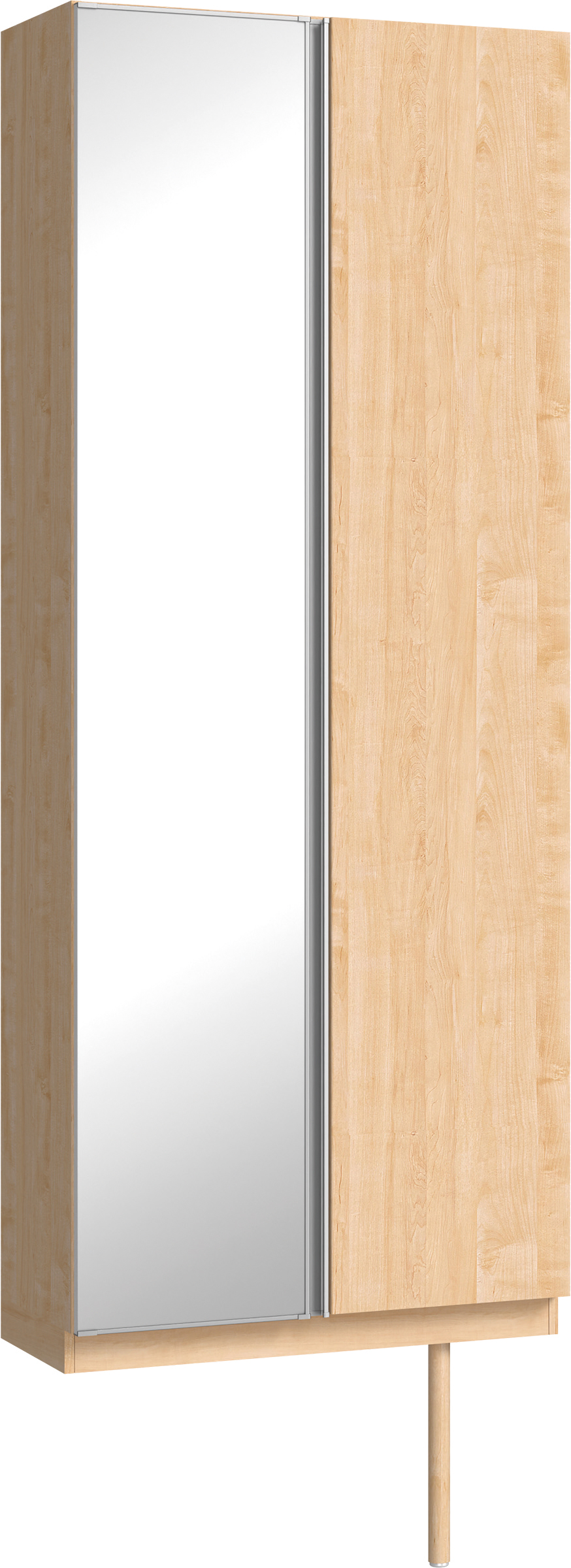 玄関収納　イエリア　開き戸ユニット　フラット縦木目　Ｓ２２　トールＰＬＡＮ　シューズ収納　ミラー扉　８００幅　〈ミルベージュ柄〉　ハンドルレス