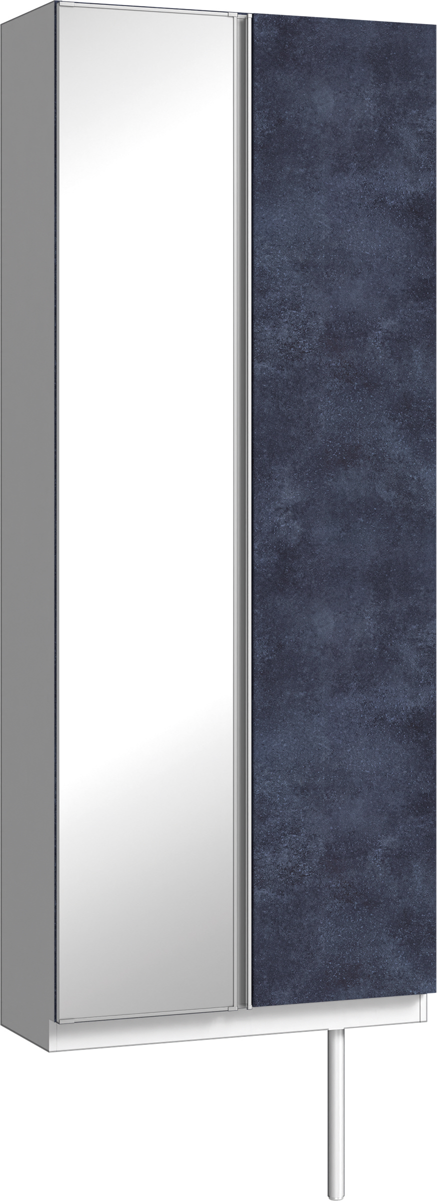 玄関収納　イエリア　開き戸ユニット　フラット　Ｓ２２　トールＰＬＡＮ　シューズ収納　ミラー扉　８００幅　〈コバルトブルー柄〉　ハンドルレス