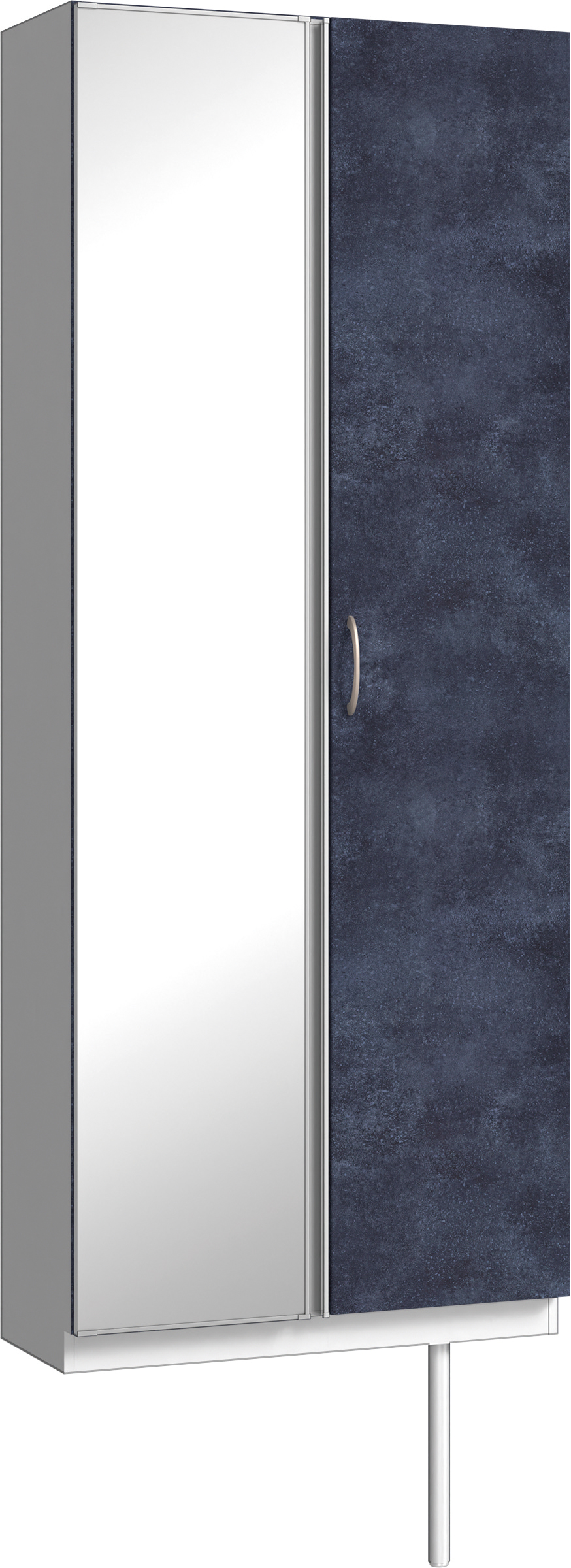 玄関収納　イエリア　開き戸ユニット　フラット　Ｓ２２　トールＰＬＡＮ　シューズ収納　ミラー扉　８００幅　〈コバルトブルー柄〉　ハンドルラウンド型〈Ｔシルバー色〉