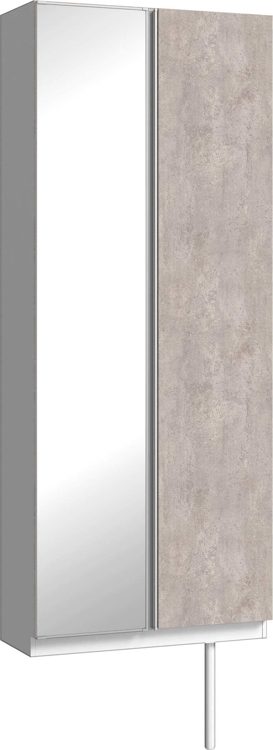 玄関収納　イエリア　開き戸ユニット　フラット　Ｓ２２　トールＰＬＡＮ　シューズ収納　ミラー扉　８００幅　〈コンクリートグレー柄〉　ハンドルレス