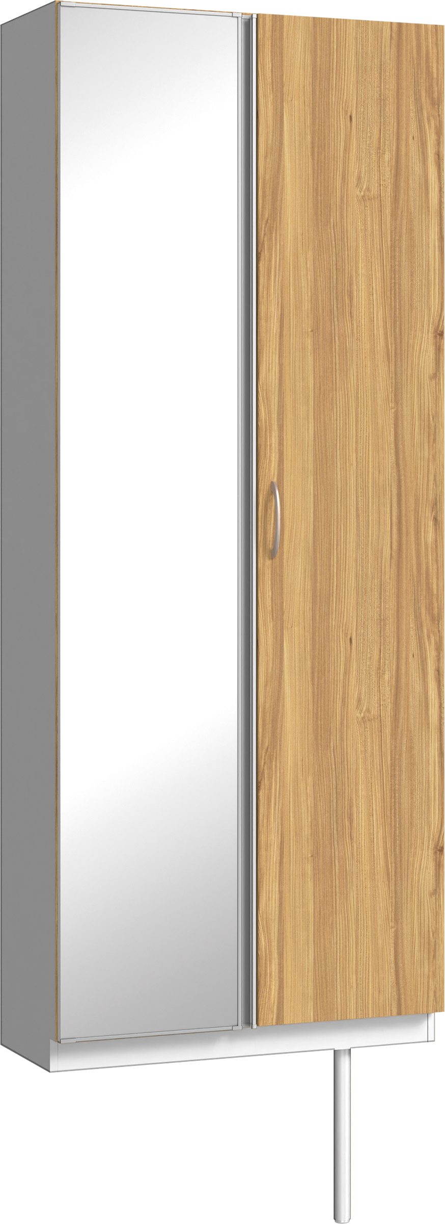 玄関収納　イエリア　開き戸ユニット　フラット　Ｓ２２　トールＰＬＡＮ　シューズ収納　ミラー扉　８００幅　〈シナモンブラウン柄〉　ハンドルラウンド型〈Ｔシルバー色〉