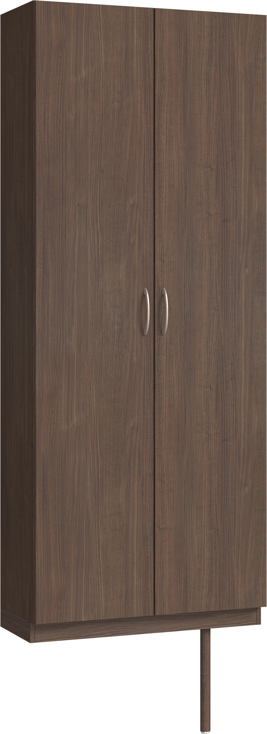 玄関収納　イエリア　開き戸ユニット　フラット縦木目　Ｓ２７　トールＰＬＡＮ　シューズ収納　ウッド扉　８００幅　〈ダルブラウン柄〉　ハンドルラウンド型〈Ｔシルバー色〉