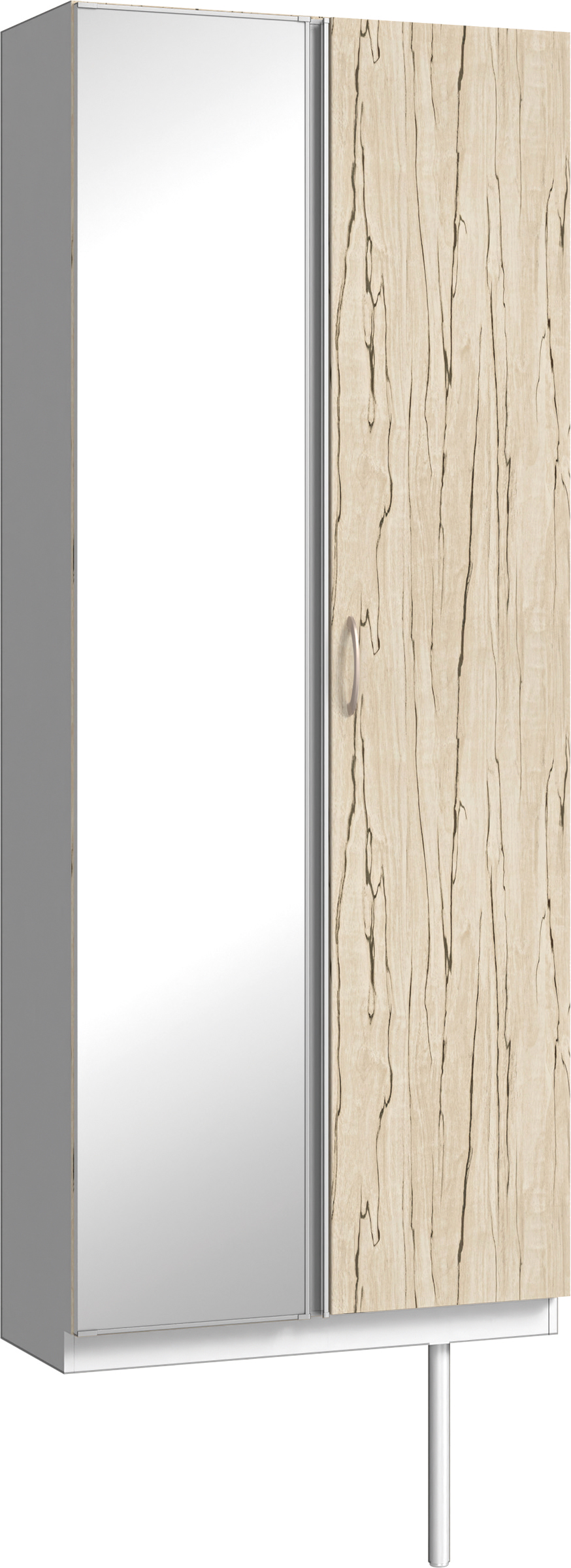 玄関収納　イエリア　開き戸ユニット　フラット　Ｓ２２　トールＰＬＡＮ　シューズ収納　ミラー扉　８００幅　〈スロウベージュ柄〉　ハンドルラウンド型〈Ｔシルバー色〉