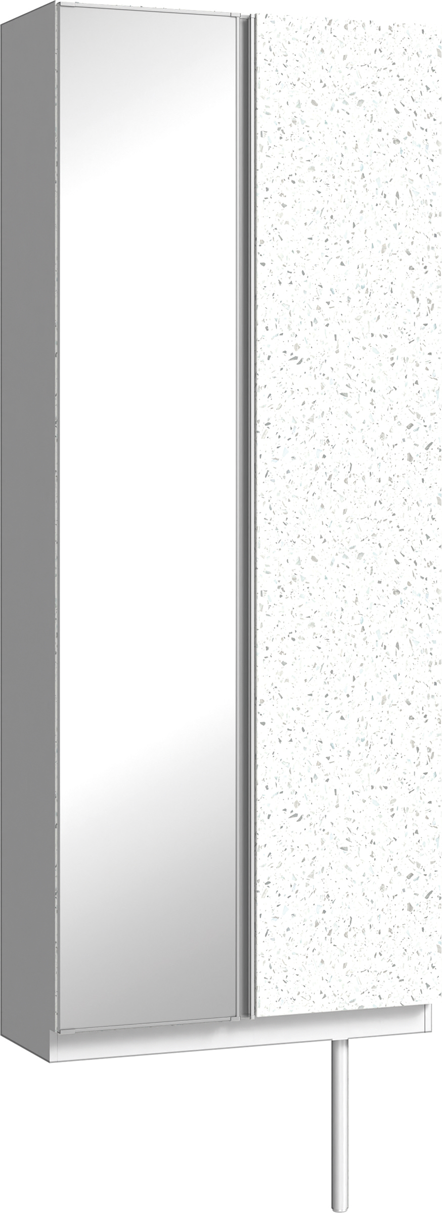 玄関収納　イエリア　開き戸ユニット　フラット　Ｓ２２　トールＰＬＡＮ　シューズ収納　ミラー扉　８００幅　〈テラゾホワイト柄〉　ハンドルレス