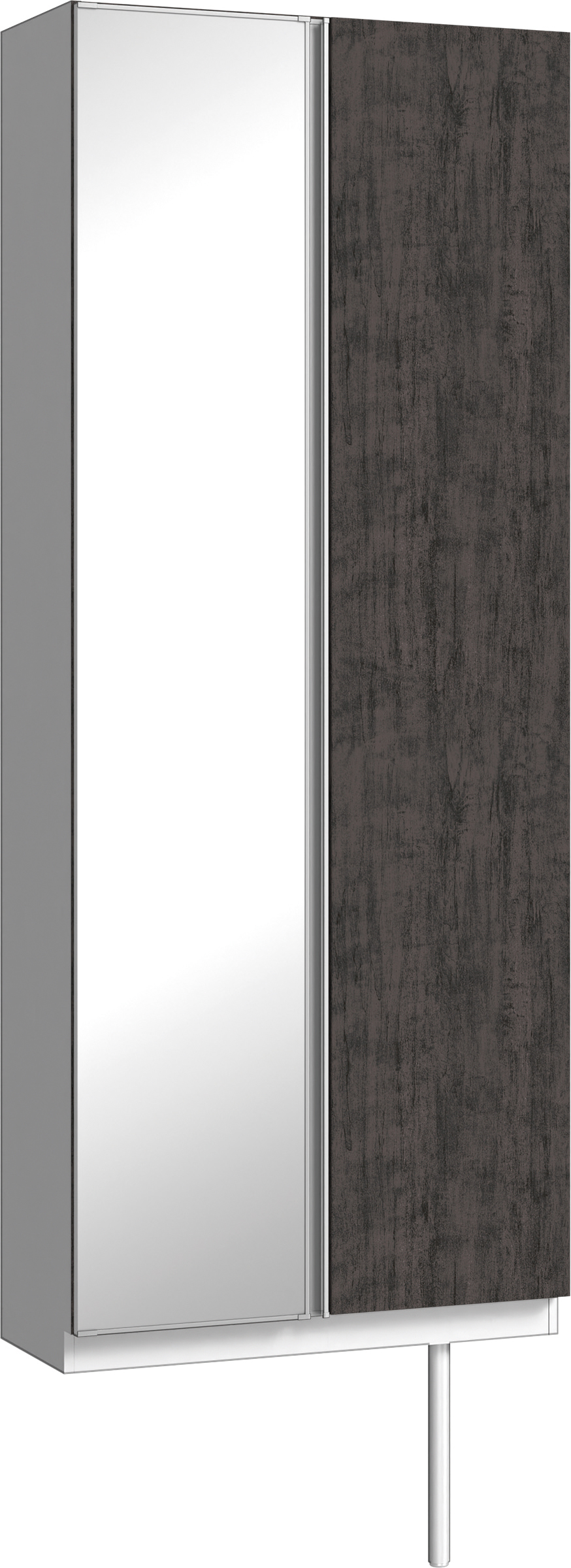 玄関収納　イエリア　開き戸ユニット　フラット　Ｓ２２　トールＰＬＡＮ　シューズ収納　ミラー扉　８００幅　〈ドライブラック柄〉　ハンドルレス