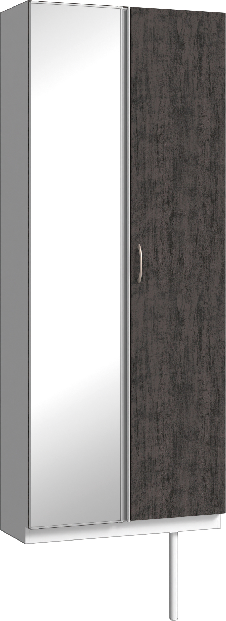 玄関収納　イエリア　開き戸ユニット　フラット　Ｓ２２　トールＰＬＡＮ　シューズ収納　ミラー扉　８００幅　〈ドライブラック柄〉　ハンドルラウンド型〈Ｔシルバー色〉