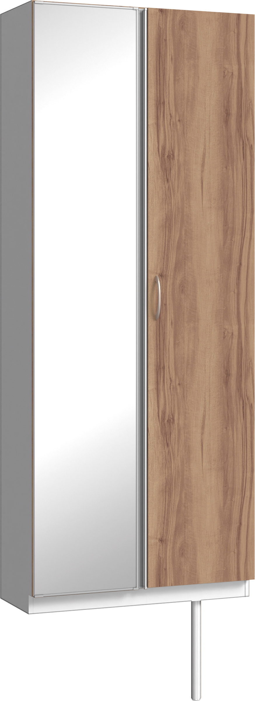 玄関収納　イエリア　開き戸ユニット　フラット　Ｓ２２　トールＰＬＡＮ　シューズ収納　ミラー扉　８００幅　〈バームブラウン柄〉　ハンドルラウンド型〈Ｔシルバー色〉