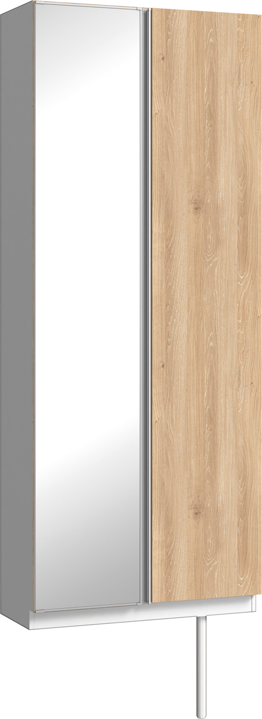 玄関収納　イエリア　開き戸ユニット　フラット　Ｓ２２　トールＰＬＡＮ　シューズ収納　ミラー扉　８００幅　〈ミルキーオーカー柄〉　ハンドルレス