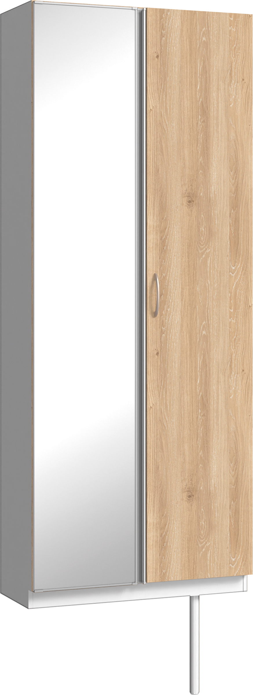 玄関収納　イエリア　開き戸ユニット　フラット　Ｓ２２　トールＰＬＡＮ　シューズ収納　ミラー扉　８００幅　〈ミルキーオーカー柄〉　ハンドルラウンド型〈Ｔシルバー色〉