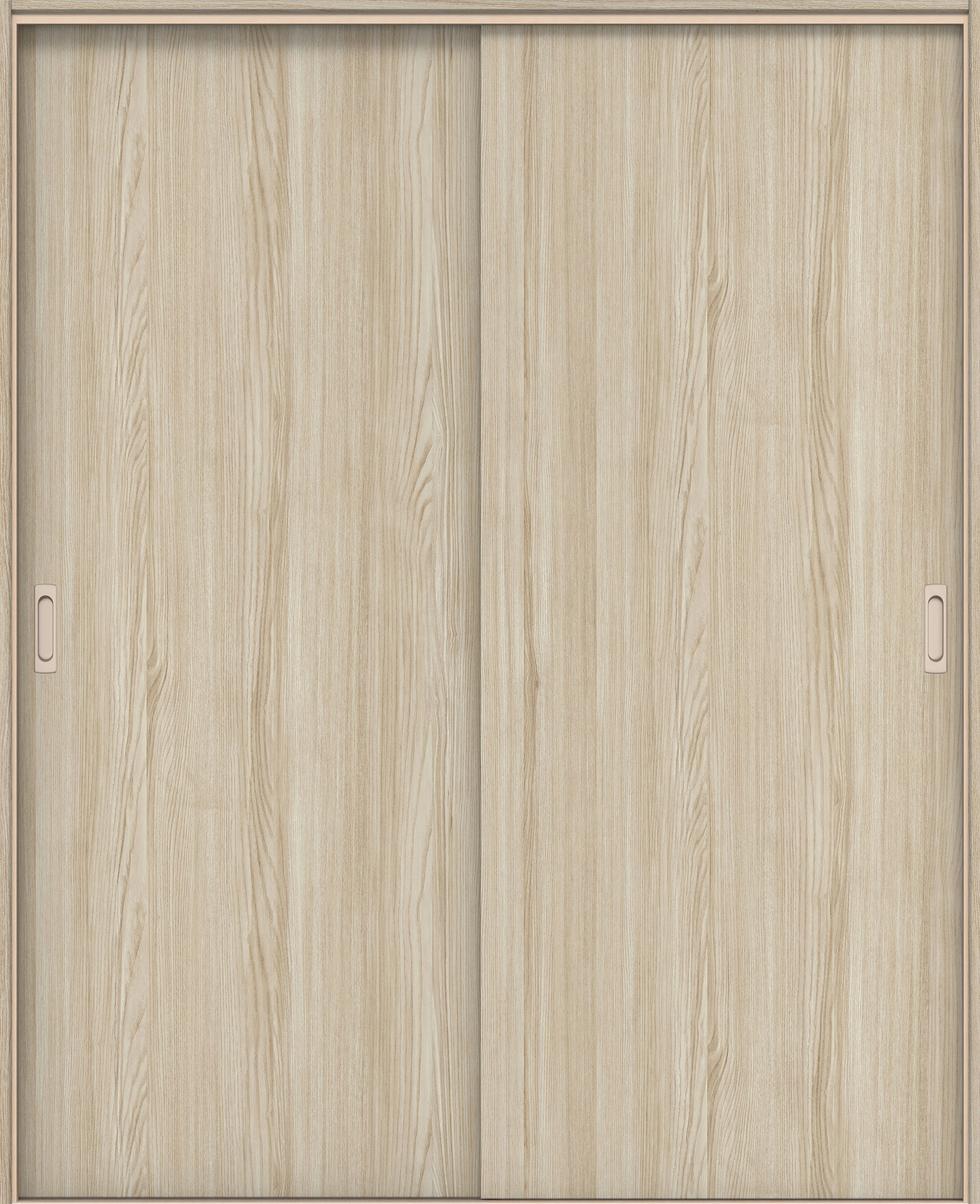 イエリア　戸襖　引戸・引違　扉セット　００デザイン　１６４５幅用　２０００高　〈ソフトグレージュ柄〉　素地タイプ〈白縁〉　左右兼用　〈シルバー色〉×〈Ｔシルバー色〉