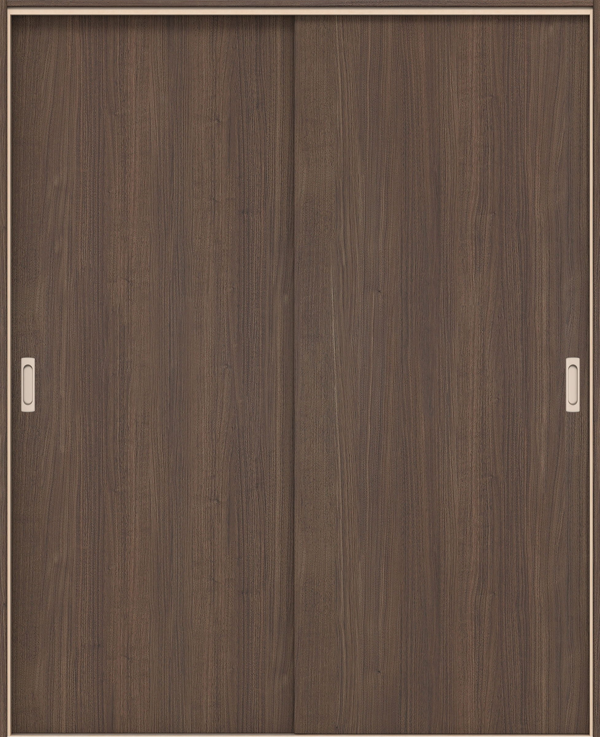 イエリア　戸襖　引戸・引違　扉セット　００デザイン　１６４５幅用　２０００高　〈ダルブラウン柄〉　素地タイプ〈白縁〉　左右兼用　〈シルバー色〉×〈Ｔシルバー色〉