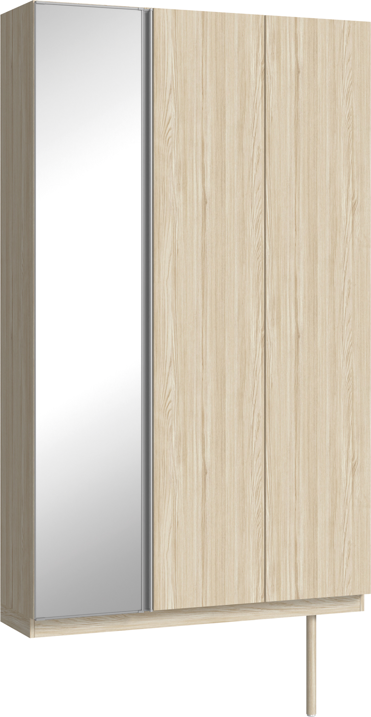 玄関収納　イエリア　開き戸ユニット　フラット縦木目　Ｓ９２　トールＰＬＡＮ　シューズ収納　ミラー扉　１２００幅　〈ソフトグレージュ柄〉　ハンドルレス