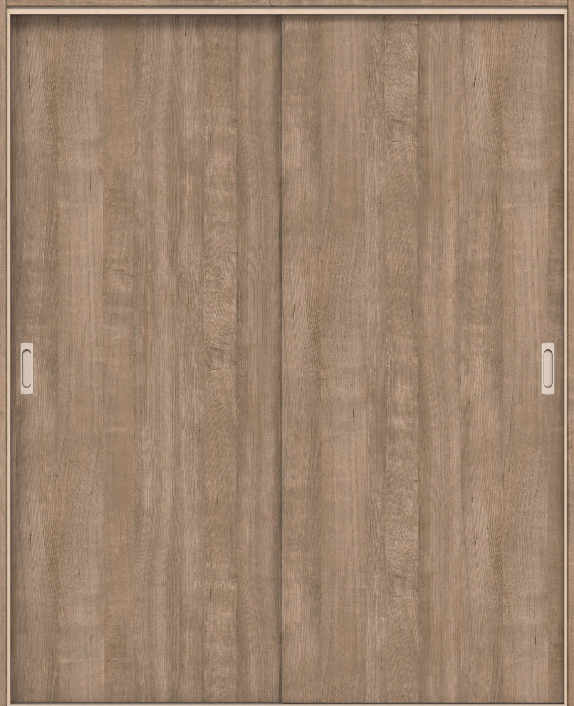 イエリア　戸襖　引戸・引違　扉セット　００デザイン　１６４５幅用　２０００高　〈トープグレー柄〉　素地タイプ〈白縁〉　左右兼用　〈シルバー色〉×〈Ｔシルバー色〉