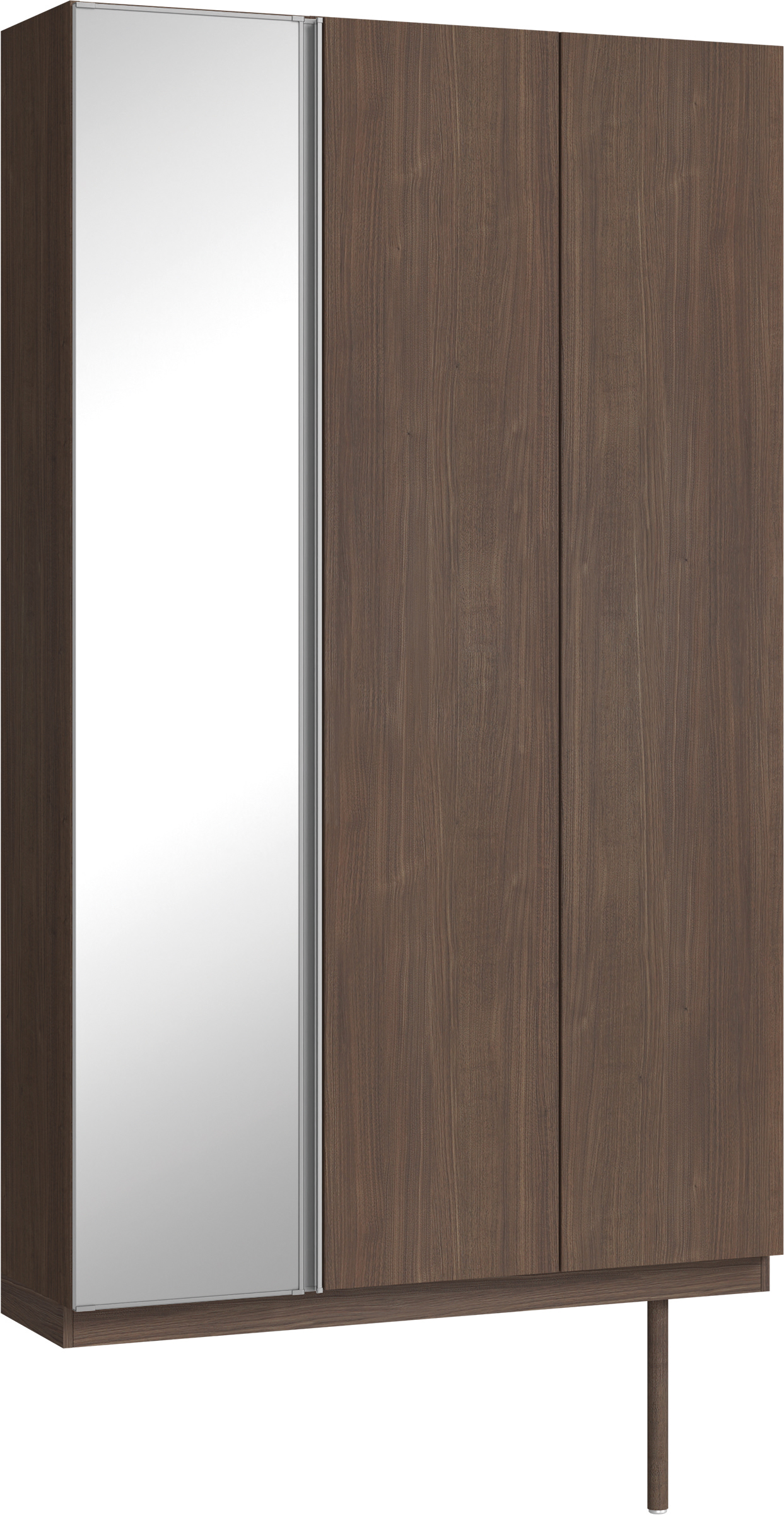 玄関収納　イエリア　開き戸ユニット　フラット縦木目　Ｓ９２　トールＰＬＡＮ　シューズ収納　ミラー扉　１２００幅　〈ダルブラウン柄〉　ハンドルレス