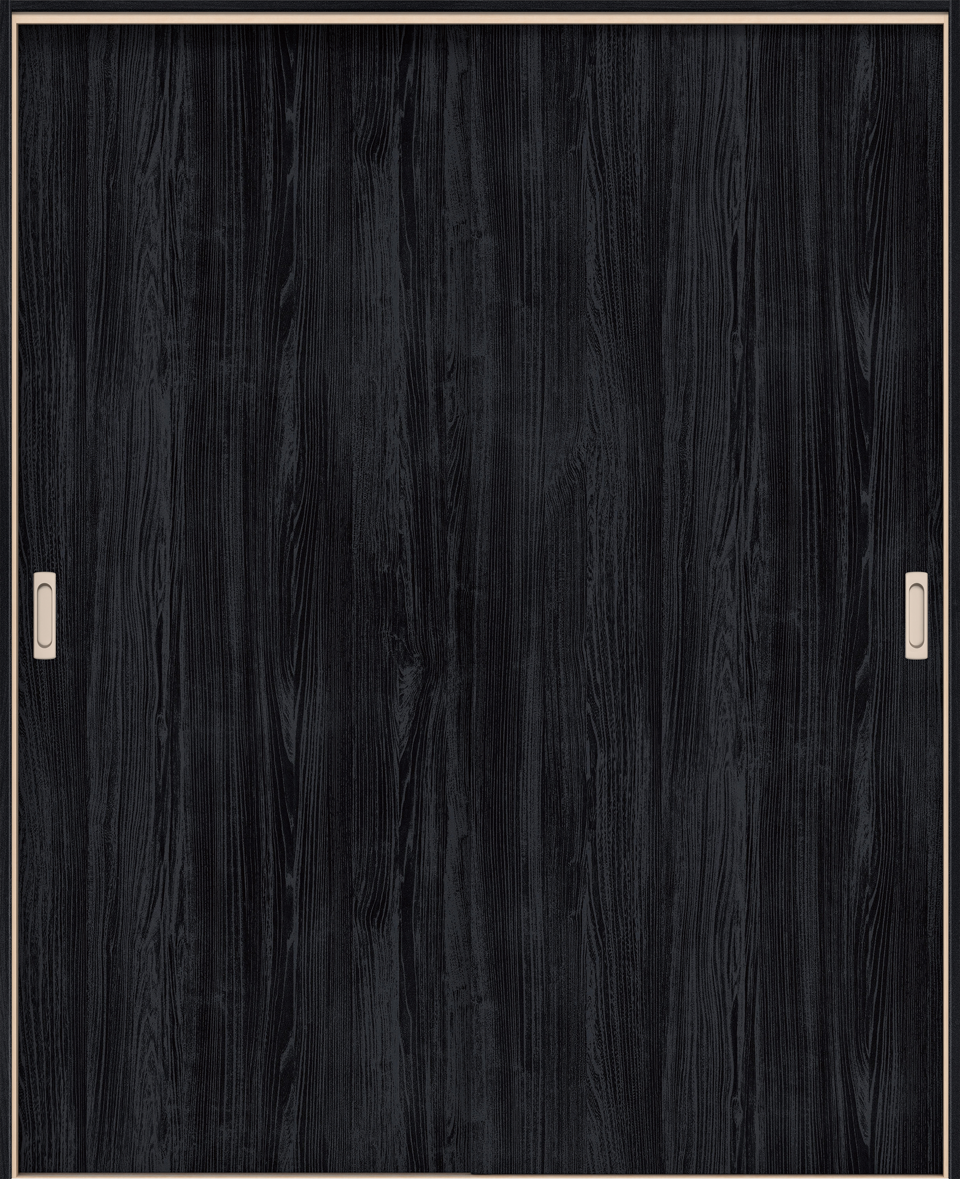 イエリア　戸襖　引戸・引違　扉セット　００デザイン　１６４５幅用　２０００高　〈モスブラック柄〉　素地タイプ〈白縁〉　左右兼用　〈シルバー色〉×〈Ｔシルバー色〉