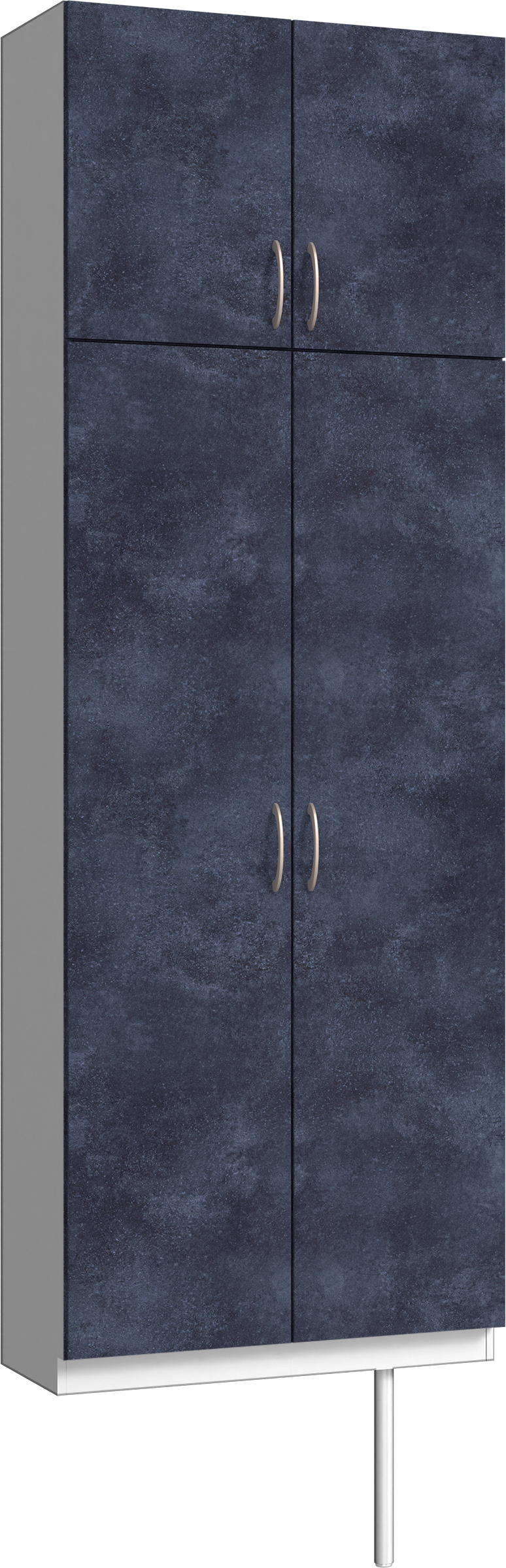 玄関収納　イエリア　開き戸ユニット　フラット　Ｓ２４　トールＰＬＡＮ　シューズ収納　パネル扉　８００幅　〈コバルトブルー柄〉　ハンドルラウンド型〈Ｔシルバー色〉