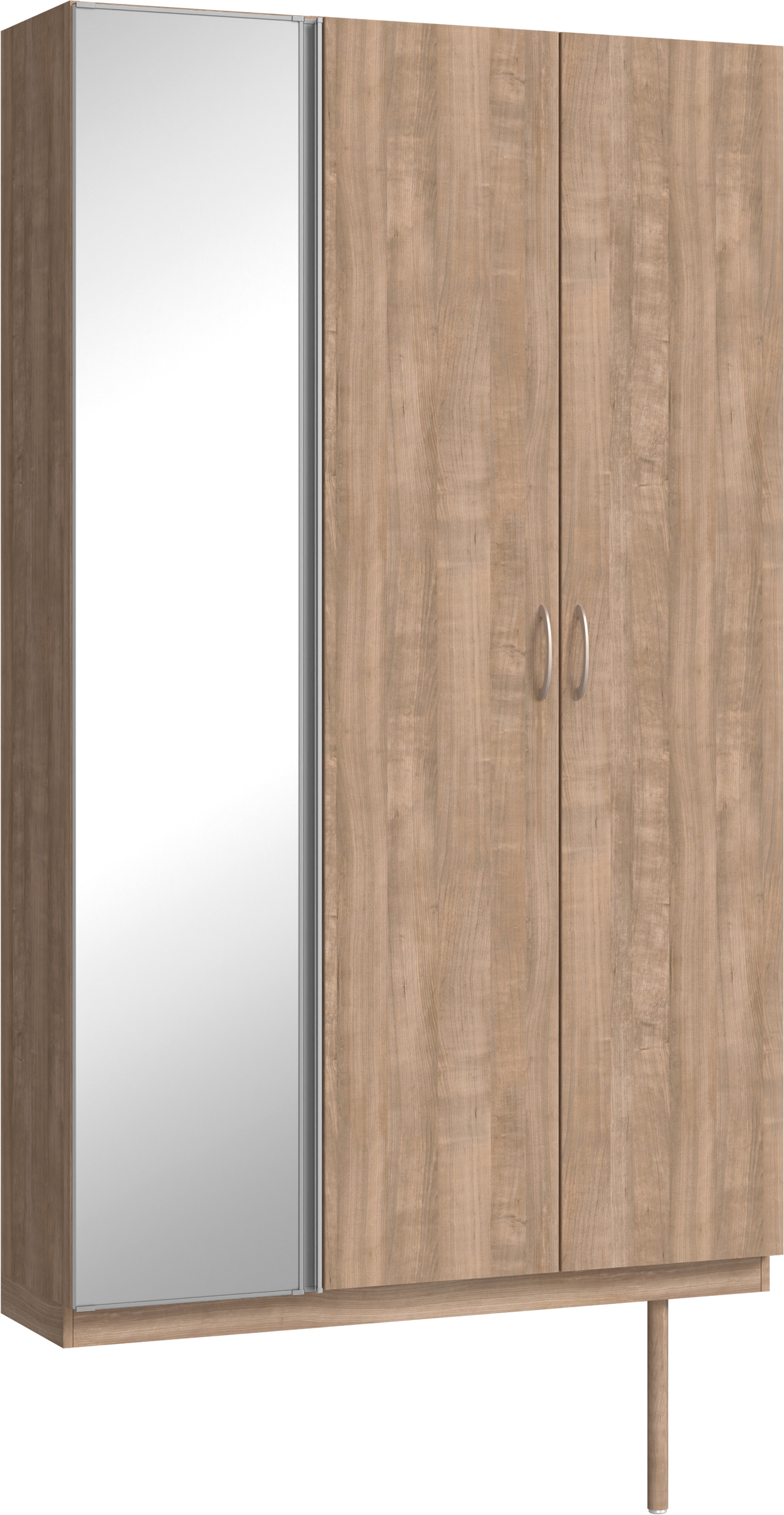 玄関収納　イエリア　開き戸ユニット　フラット縦木目　Ｓ９２　トールＰＬＡＮ　シューズ収納　ミラー扉　１２００幅　〈トープグレー柄〉　ハンドルラウンド型〈Ｔシルバー色〉