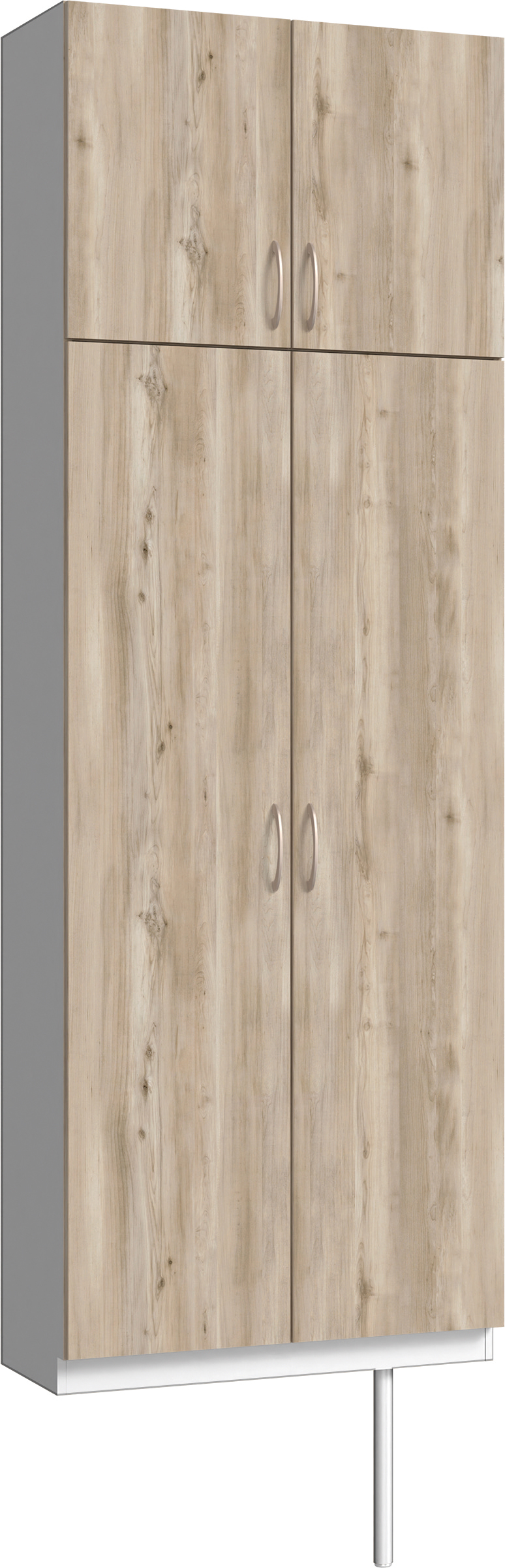 玄関収納　イエリア　開き戸ユニット　フラット　Ｓ２４　トールＰＬＡＮ　シューズ収納　パネル扉　８００幅　〈スモークグレー柄〉　ハンドルラウンド型〈Ｔシルバー色〉