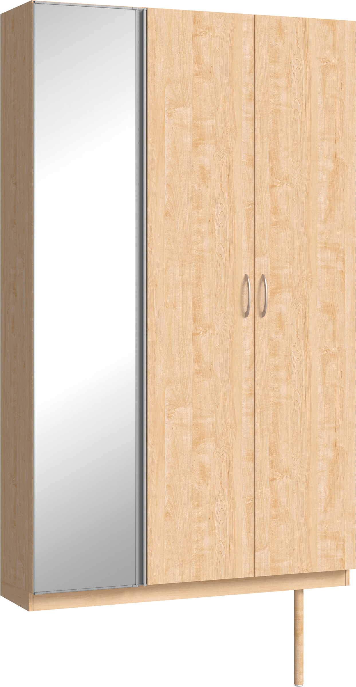 玄関収納　イエリア　開き戸ユニット　フラット縦木目　Ｓ９２　トールＰＬＡＮ　シューズ収納　ミラー扉　１２００幅　〈ミルベージュ柄〉　ハンドルラウンド型〈Ｔシルバー色〉