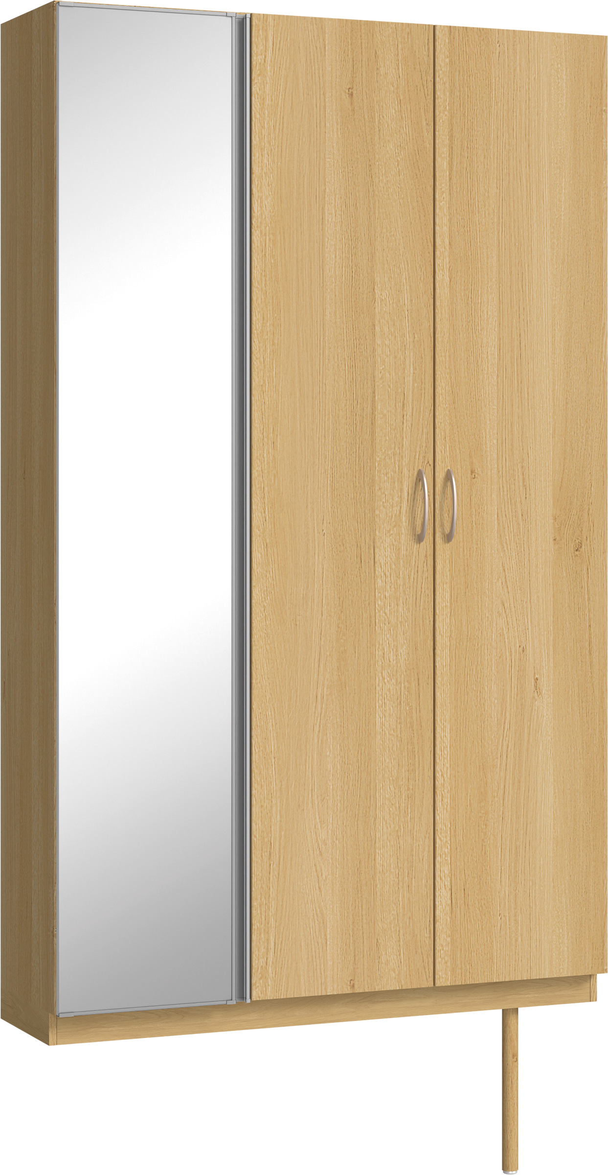 玄関収納　イエリア　開き戸ユニット　フラット縦木目　Ｓ９２　トールＰＬＡＮ　シューズ収納　ミラー扉　１２００幅　〈ライトオーカー柄〉　ハンドルラウンド型〈Ｔシルバー色〉