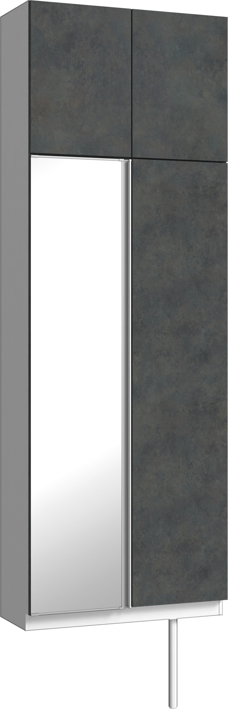 玄関収納　イエリア　開き戸ユニット　フラット　Ｓ２５　トールＰＬＡＮ　シューズ収納　ミラー扉　８００幅　〈アイアンブラック柄〉　ハンドルレス