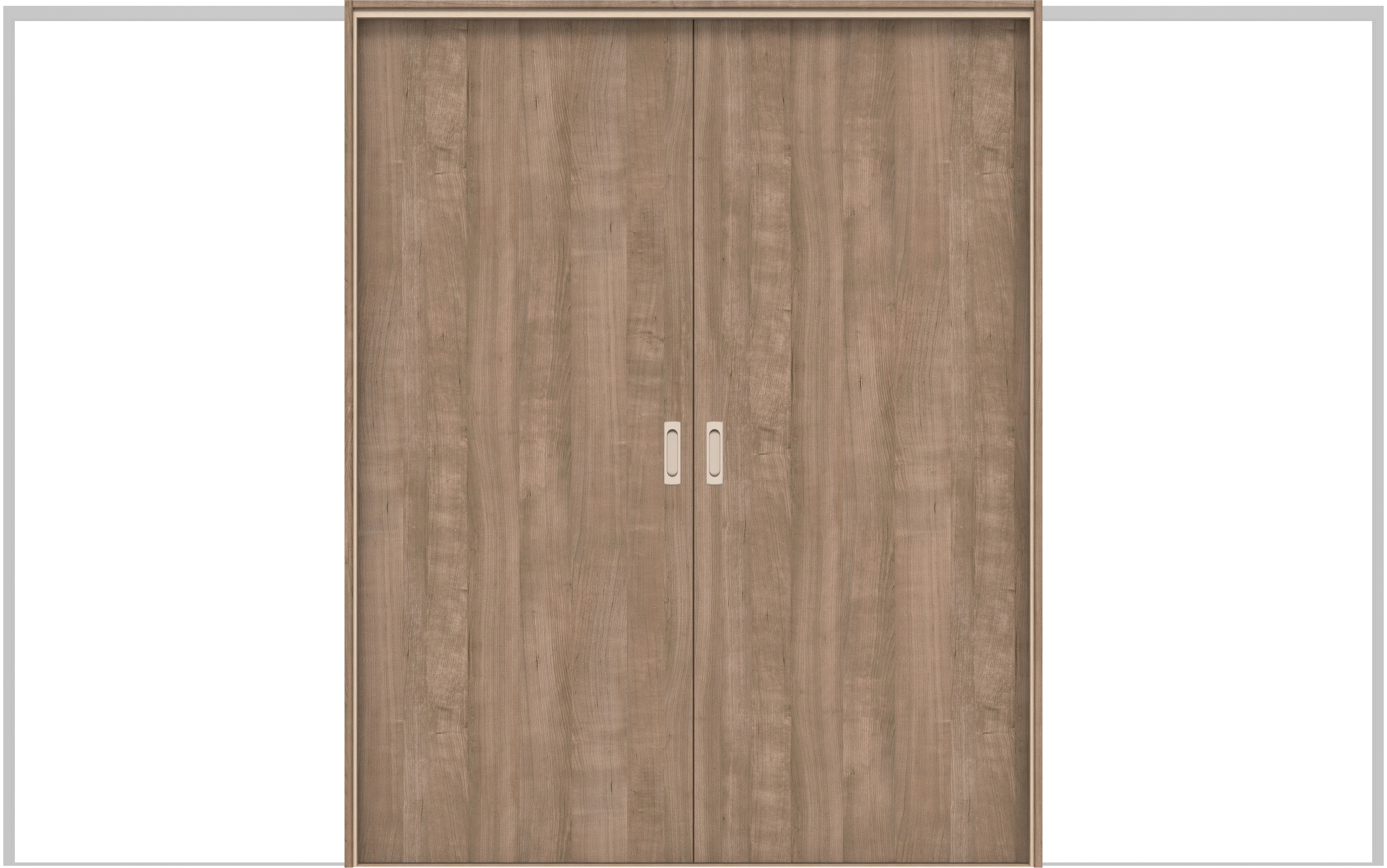 イエリア　戸襖　引戸・引分　扉セット　００デザイン　３２６６幅用　２０００高　〈トープグレー柄〉　素地タイプ〈黒縁〉　左右兼用　〈ブラック色〉×〈Ｔシルバー色〉