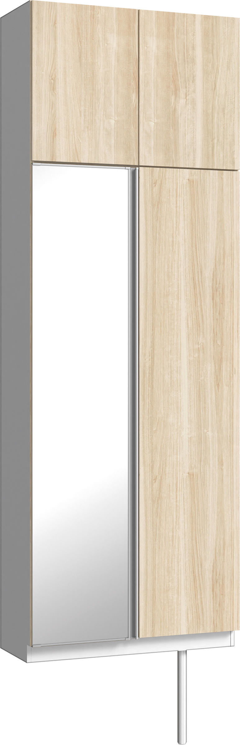 玄関収納　イエリア　開き戸ユニット　フラット　Ｓ２５　トールＰＬＡＮ　シューズ収納　ミラー扉　８００幅　〈コットンベージュ柄〉　ハンドルレス