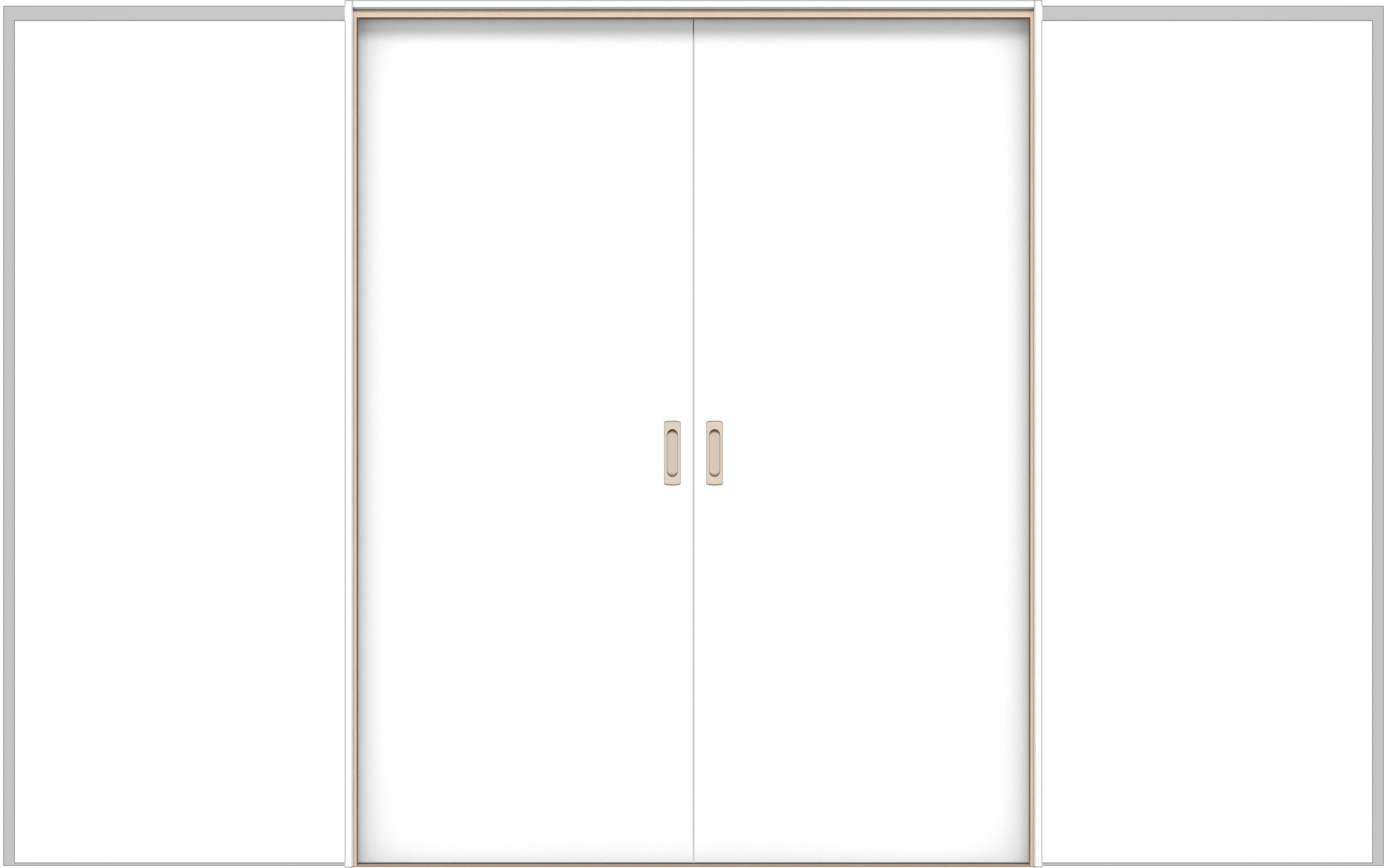 イエリア　戸襖　引戸・引分　扉セット　００デザイン　３２６６幅用　２０００高　〈パウダーホワイト柄〉　化粧タイプ（刷毛引き風）〈黒縁〉　左右兼用　〈ブラック色〉×〈Ｔシルバー色〉