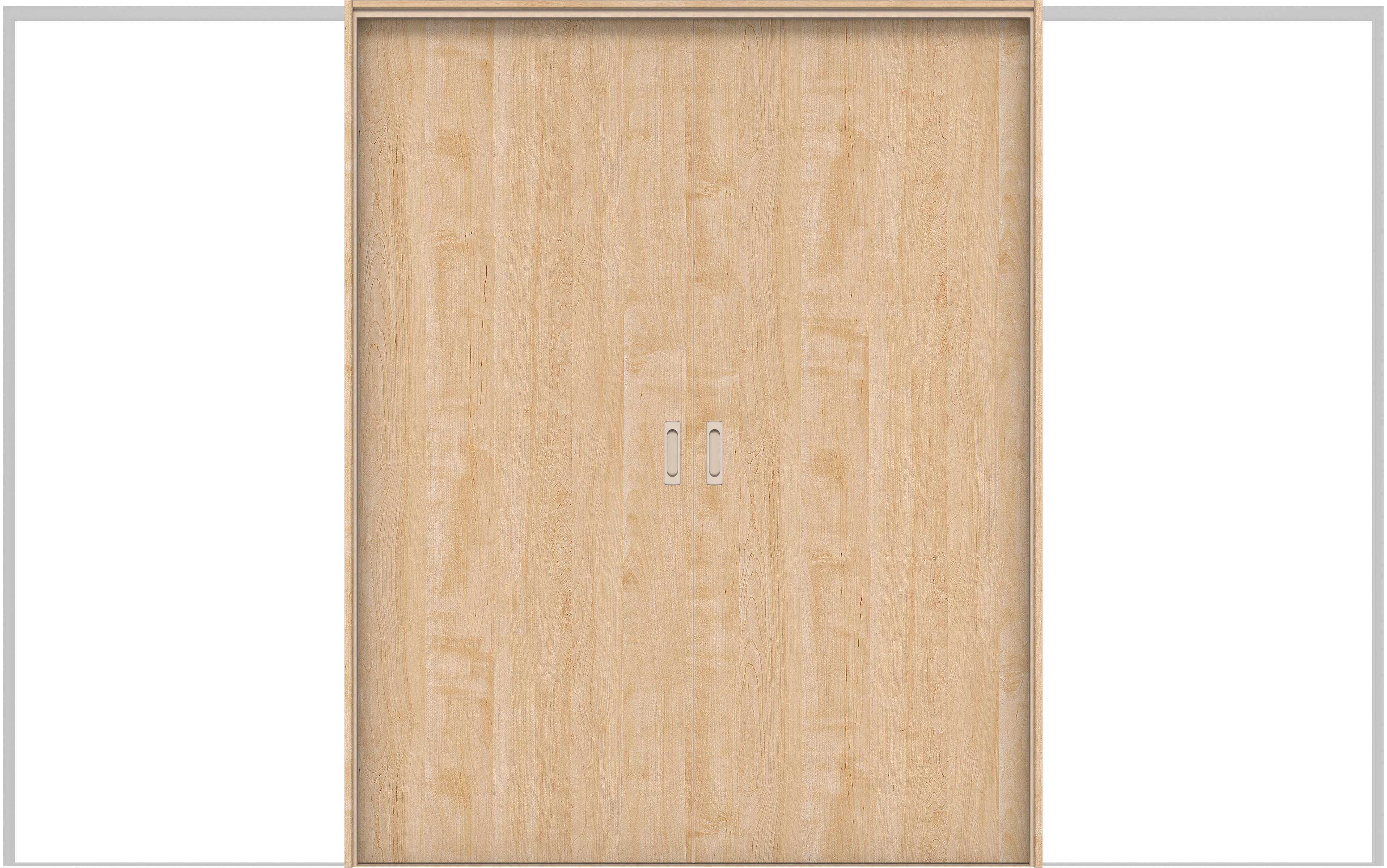 イエリア　戸襖　引戸・引分　扉セット　００デザイン　３２６６幅用　２０００高　〈ミルベージュ柄〉　素地タイプ〈黒縁〉　左右兼用　〈ブラック色〉×〈Ｔシルバー色〉