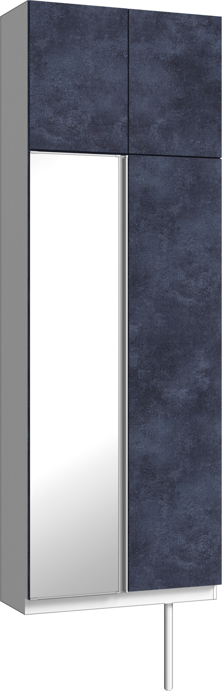 玄関収納　イエリア　開き戸ユニット　フラット　Ｓ２５　トールＰＬＡＮ　シューズ収納　ミラー扉　８００幅　〈コバルトブルー柄〉　ハンドルレス