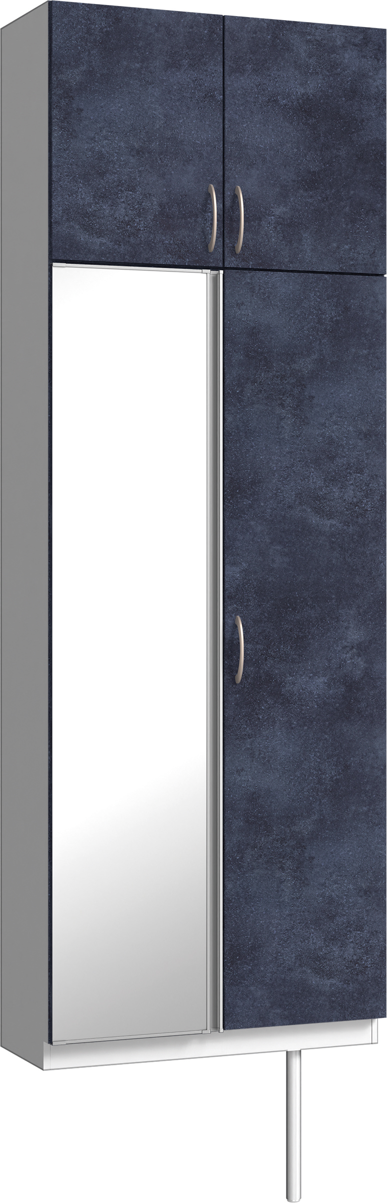 玄関収納　イエリア　開き戸ユニット　フラット　Ｓ２５　トールＰＬＡＮ　シューズ収納　ミラー扉　８００幅　〈コバルトブルー柄〉　ハンドルラウンド型〈Ｔシルバー色〉