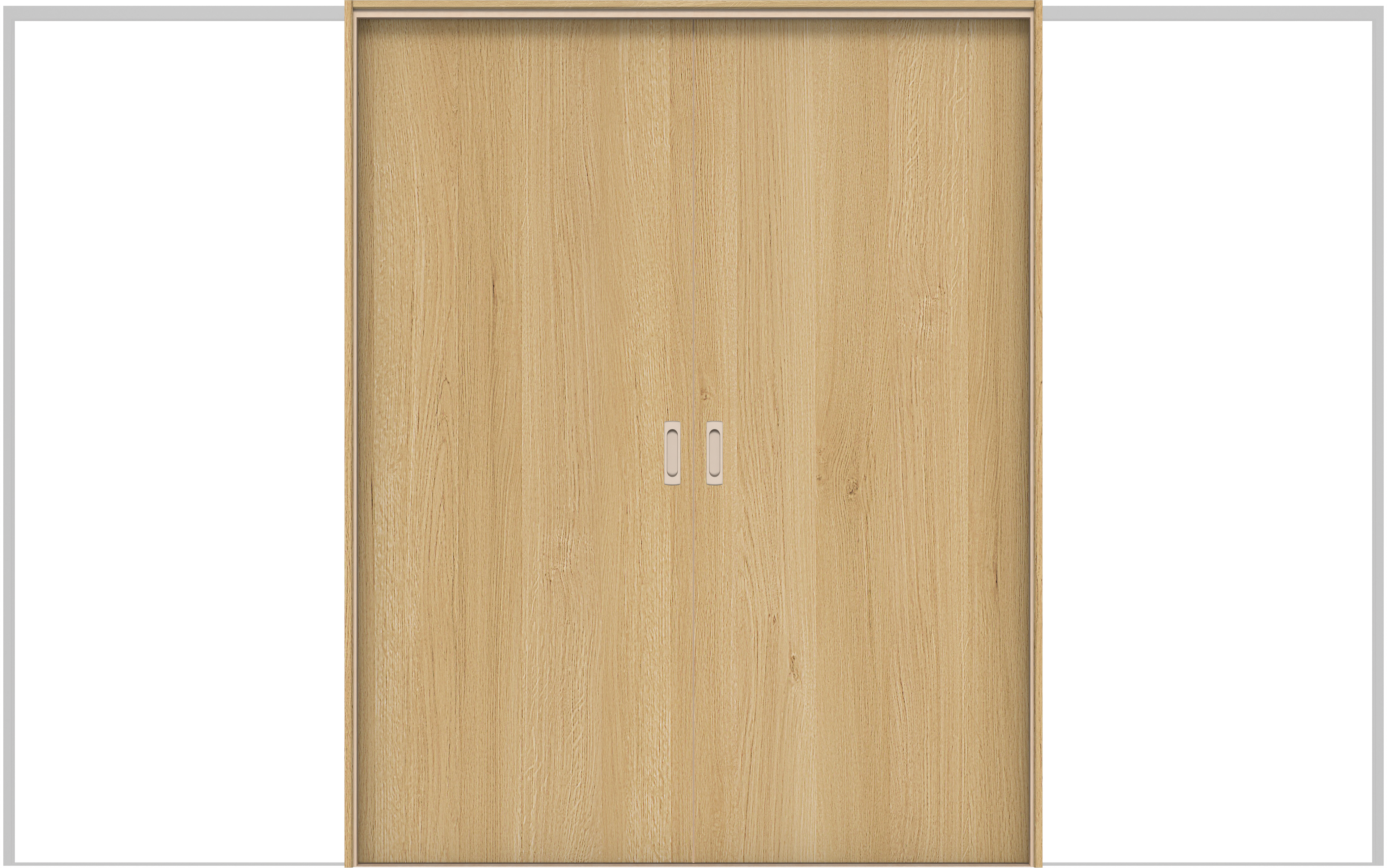 イエリア　戸襖　引戸・引分　扉セット　００デザイン　３２６６幅用　２０００高　〈ライトオーカー柄〉　素地タイプ〈白縁〉　左右兼用　〈シルバー色〉×〈Ｔシルバー色〉