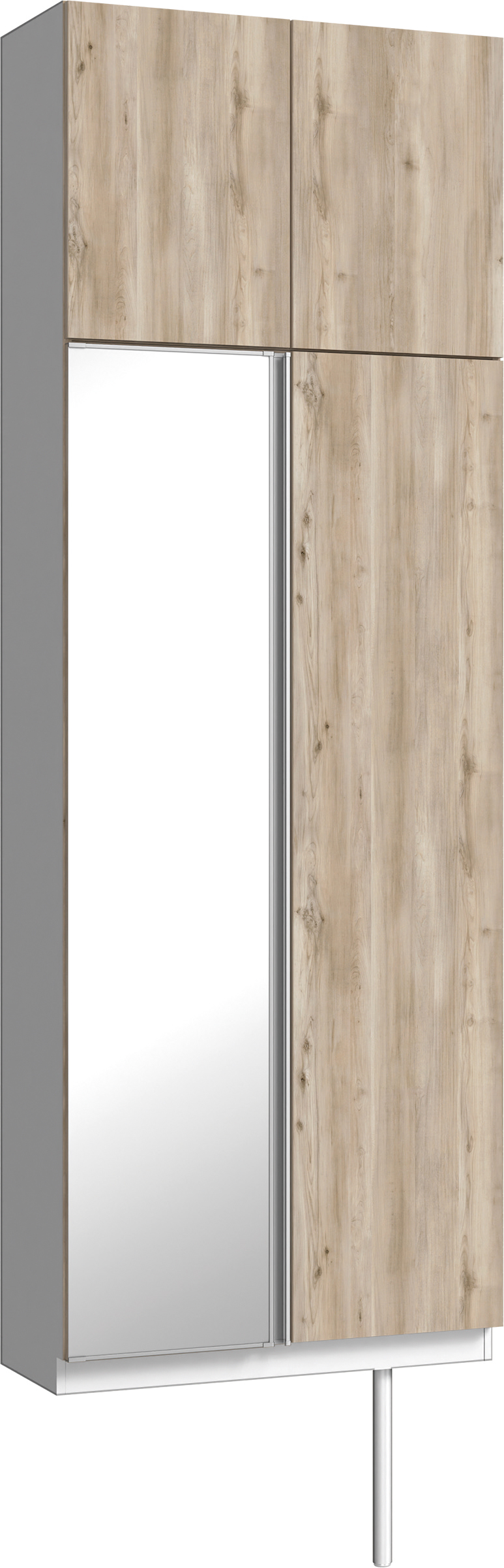 玄関収納　イエリア　開き戸ユニット　フラット　Ｓ２５　トールＰＬＡＮ　シューズ収納　ミラー扉　８００幅　〈スモークグレー柄〉　ハンドルレス