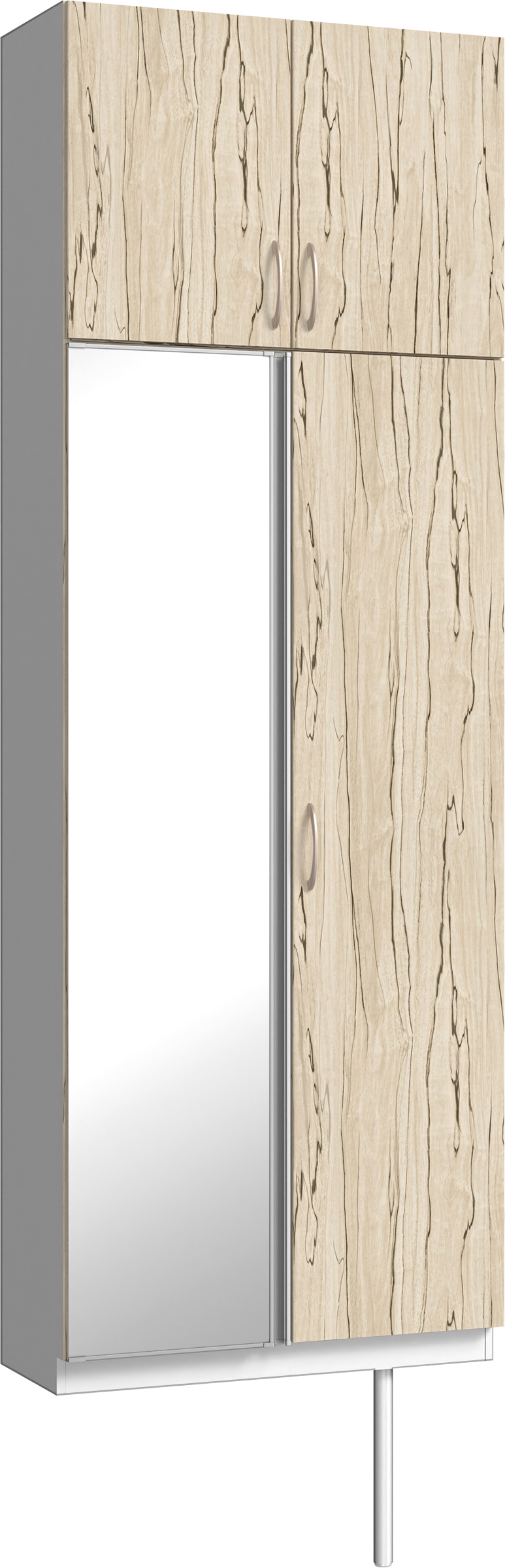 玄関収納　イエリア　開き戸ユニット　フラット　Ｓ２５　トールＰＬＡＮ　シューズ収納　ミラー扉　８００幅　〈スロウベージュ柄〉　ハンドルラウンド型〈Ｔシルバー色〉